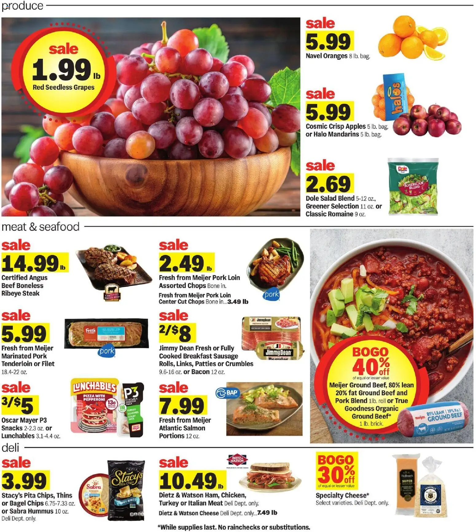Meijer Weekly Ad - valid from 25.02.2026 | Page: 2 | Products: Pizza, Pork, Oranges, Sausage