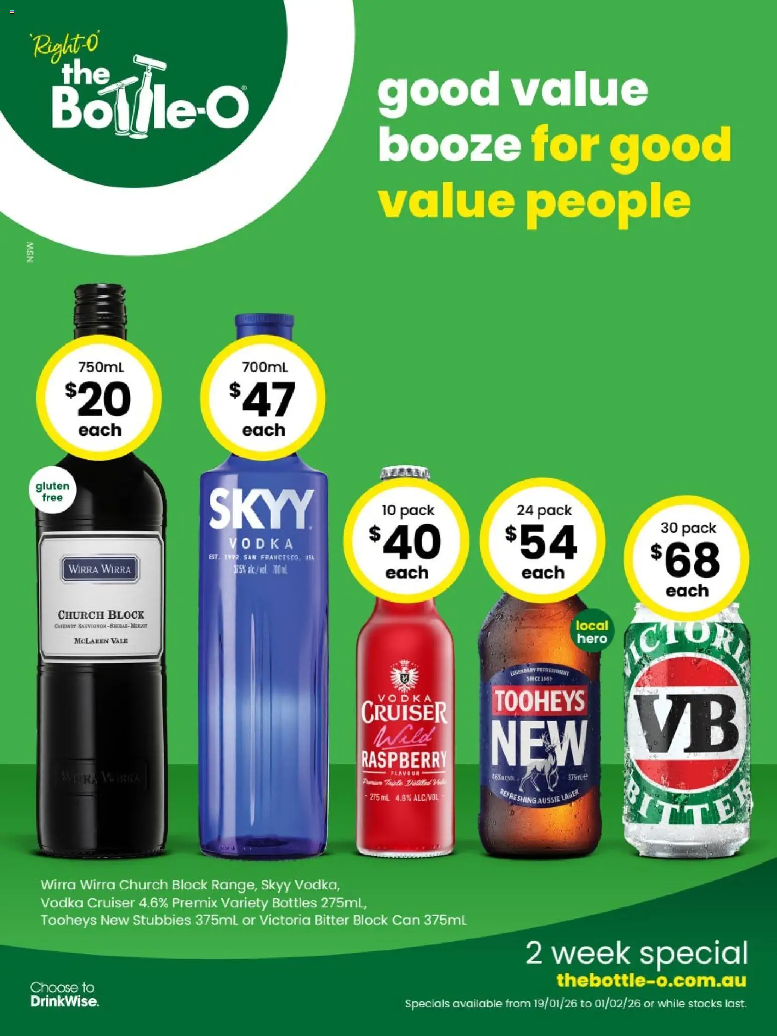 The Bottle-O catalogue - valid from 19.01.2026 | Page: 1 | Products: Vodka, Raspberry