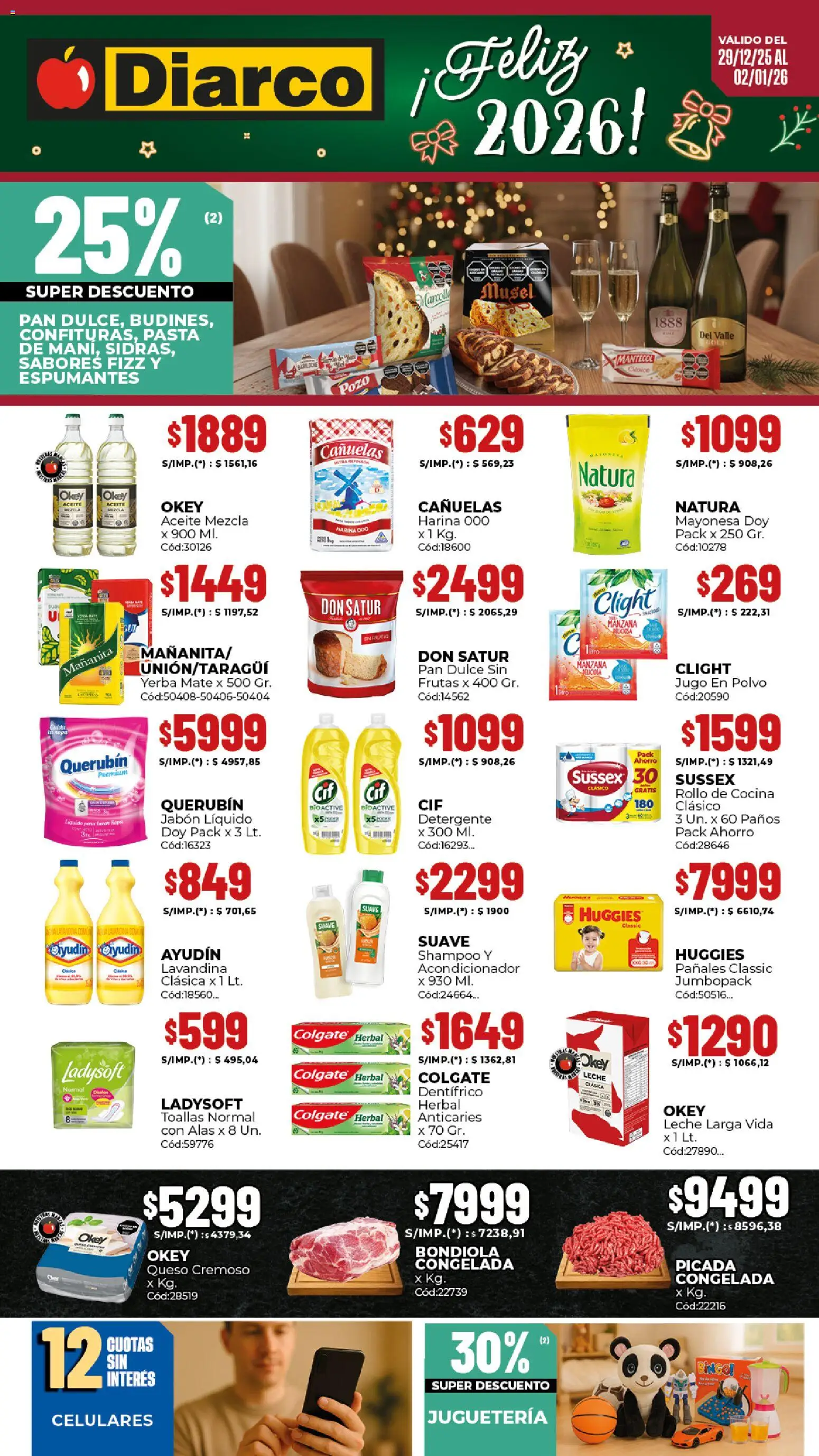 Diarco - Ofertas │ válido desde el 29.12.2025 | Página: 1 | Productos: Aceite, Mayonesa, Shampoo, Jabón