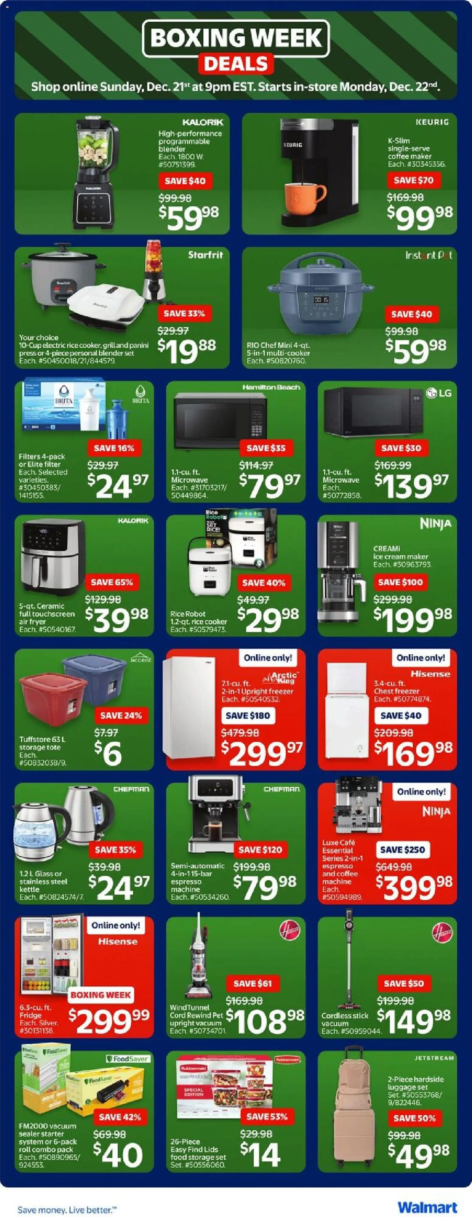 Walmart flyer valid from 25.12.2025 | Page: 17 | Products: Freezer, Grill, Kettle, Coffee