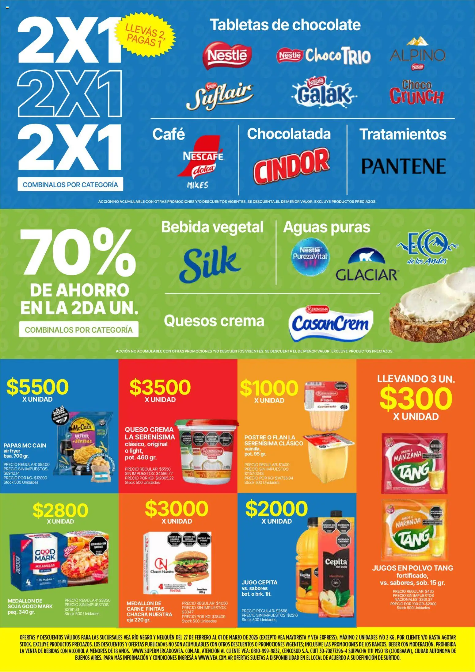 Vea - Ofertas fin de semana Patagonia │ válido desde el 27.02.2026 | Página: 7 | Productos: Queso, Café, Chocolate, Crema