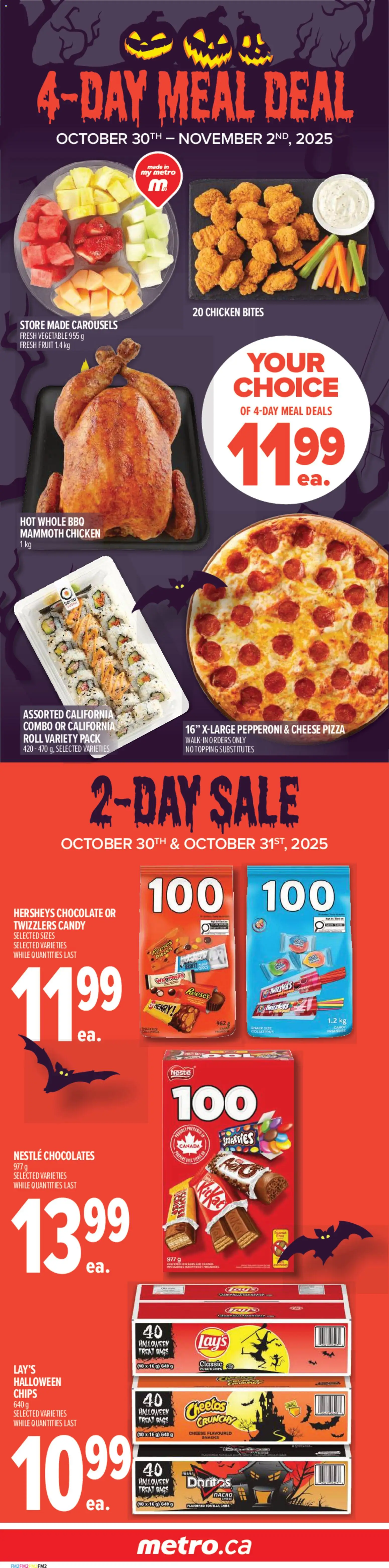 Metro flyer valid from 30.10.2025 | Page: 3 | Products: Chips, Chocolate, Pizza, Chicken