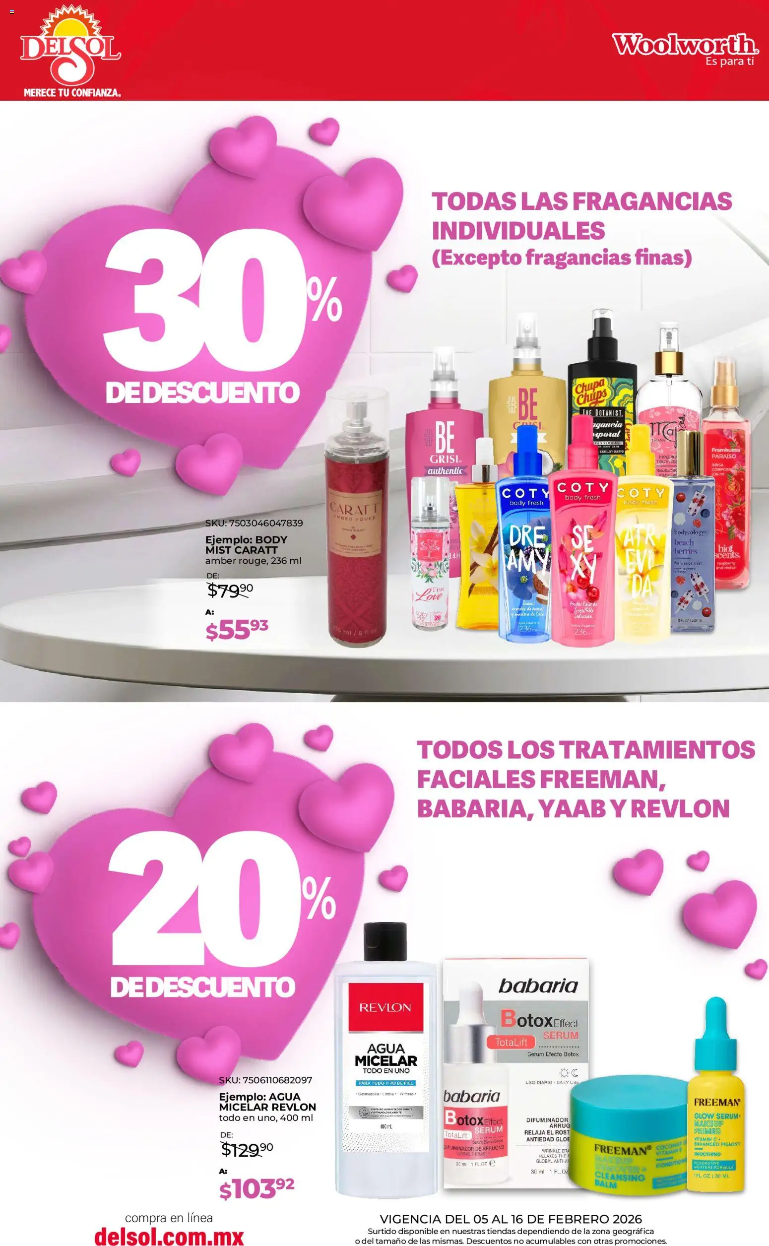 Nuevas ofertas de Del Sol y Woolworth válidas en toda la República Mexicana desde el 05.02.2026. ¡Encuentra las mejores ofertas en Del Sol y Woolworth catálogo El regalo perfecto - San Valentin! | Página: 5