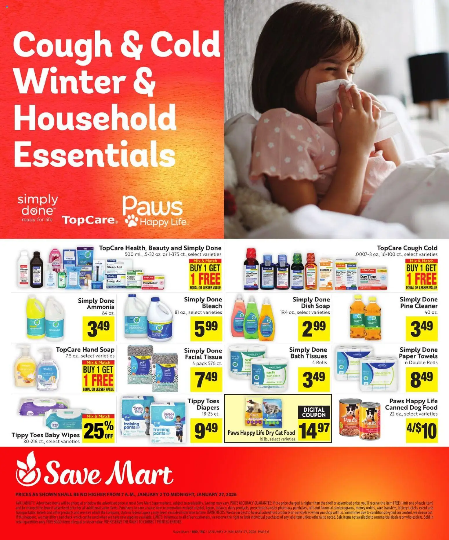 Save Mart More Deals Across the Store - valid from 02.01.2026 | Page: 6 | Products: Sofa, Shelf, Bath, Cat Food