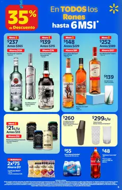 Vista previa de Walmart catálogo En Vinos y Licores hasta 6MSI, nuevo folleto de la tienda, válido en México a partir del 30.10.2025 | Página: 6 | Productos: Whiskey, Refresco, Agua, Vasos
