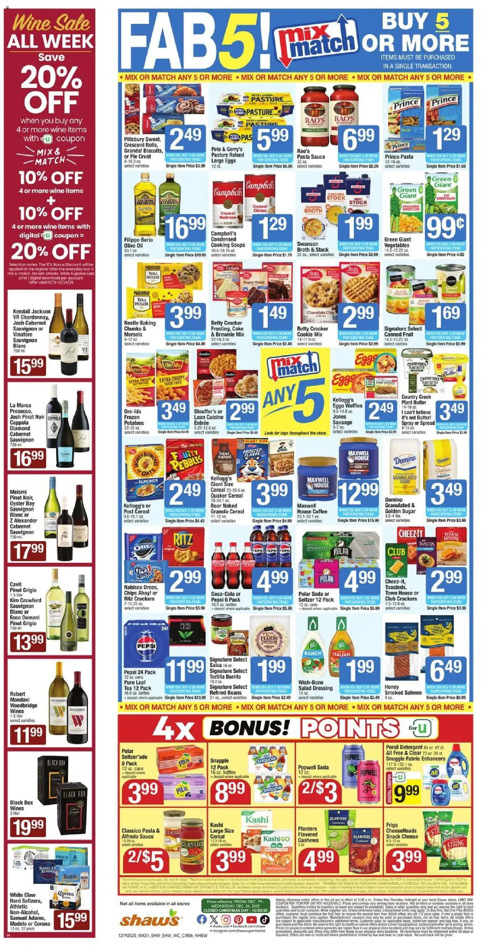 Shaw's Weekly Ad - NH - valid from 19.12.2025 | Page: 6 | Products: Tea, Detergent, Pasta, Vegetables