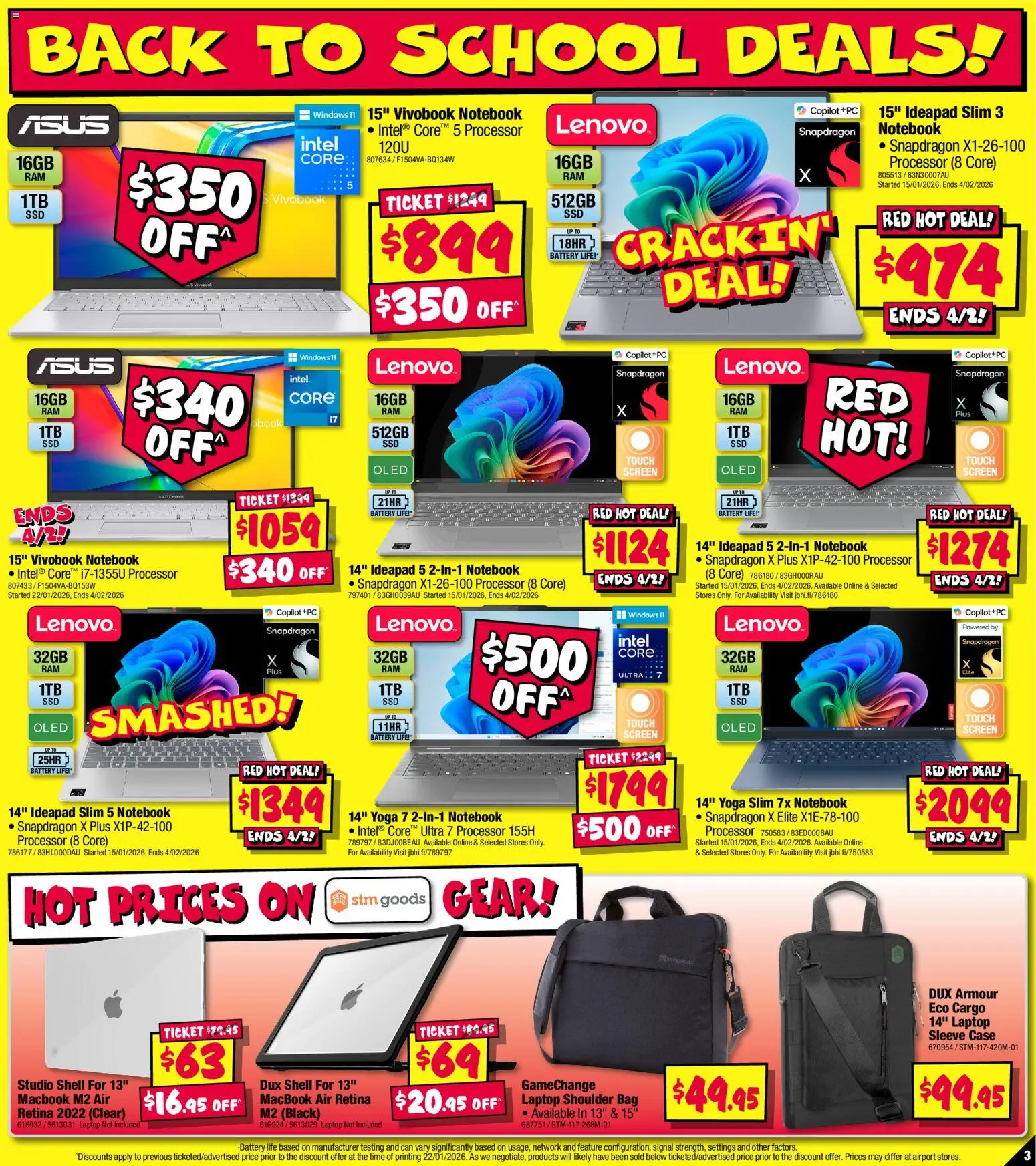 JB Hi-Fi catalogue - valid from 29.01.2026 | Page: 3 | Products: Notebook, Laptop, Case, Screen