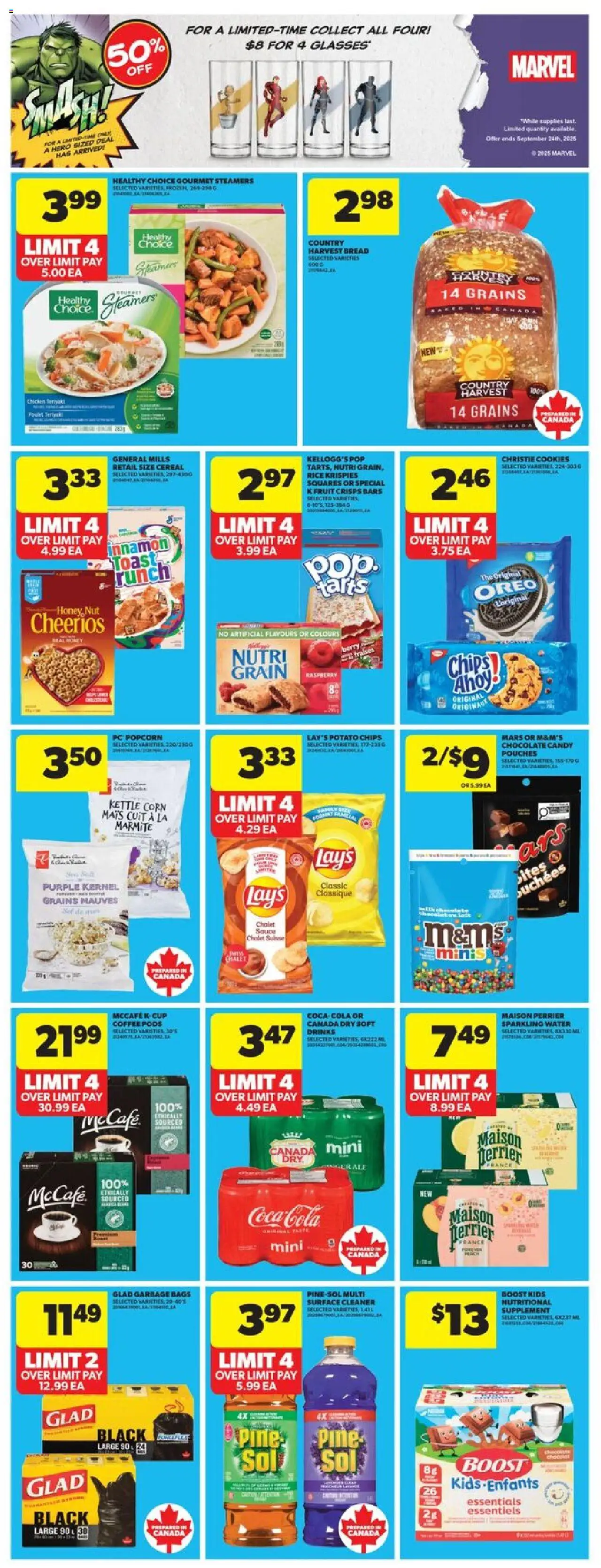 Real Canadian Superstore flyer valid from 18.09.2025 | Page: 9 | Products: Rice, Chips, Kettle, Chocolate