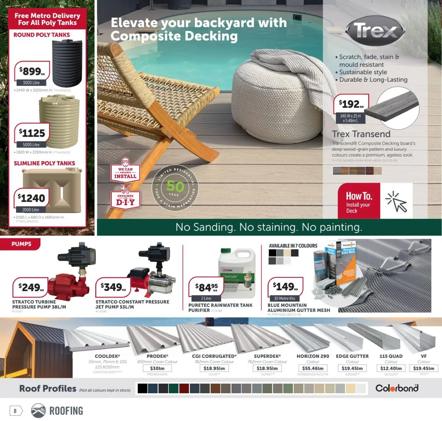 Stratco catalogue - valid from 17.04.2026 | Page: 8 | Products: Kits, Pumps, Decking, Sustainable