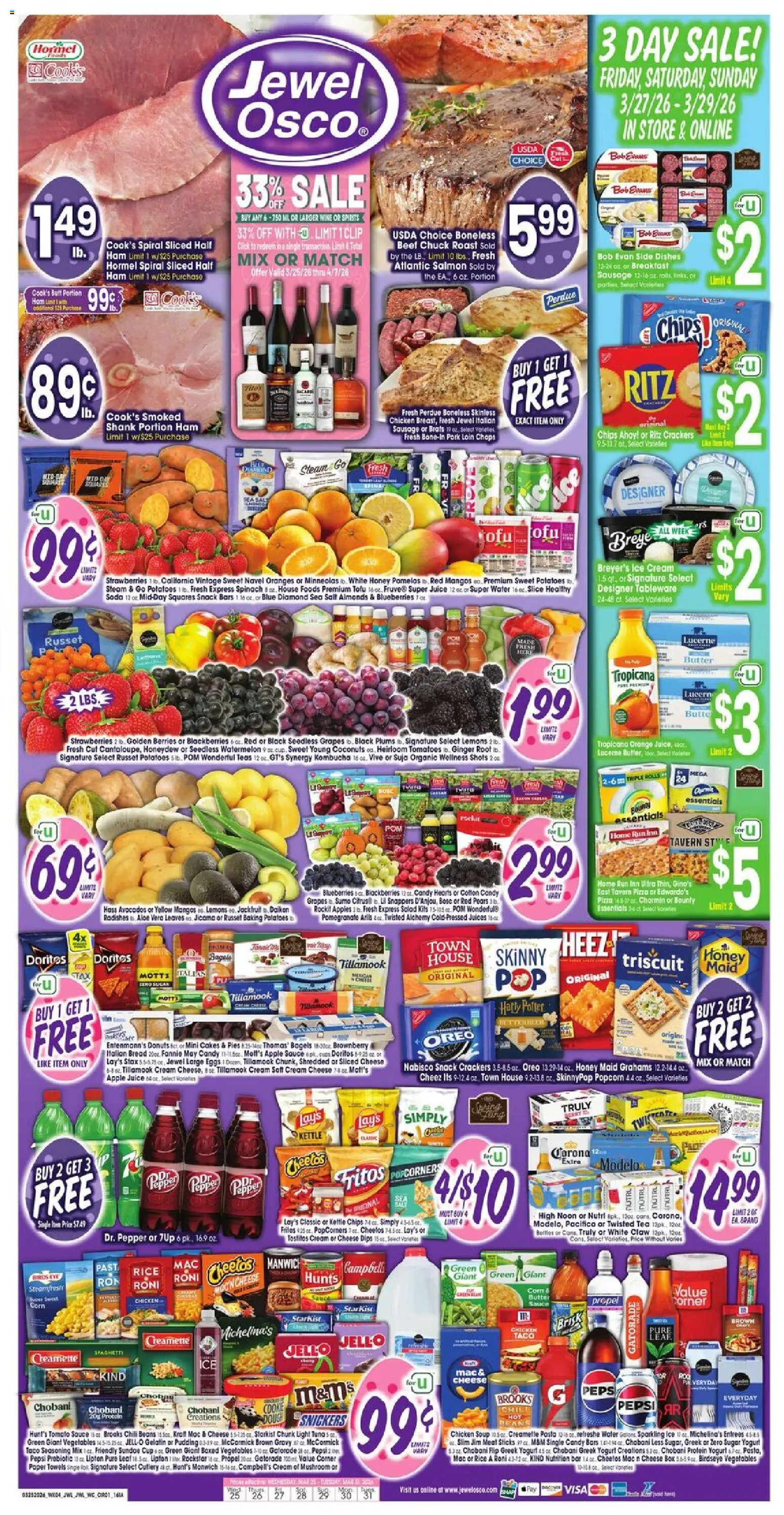 Jewel Osco Weekly Ad - IA - valid from 25.03.2026 | Page: 1 | Products: Clip, Salad, Water, Watermelon