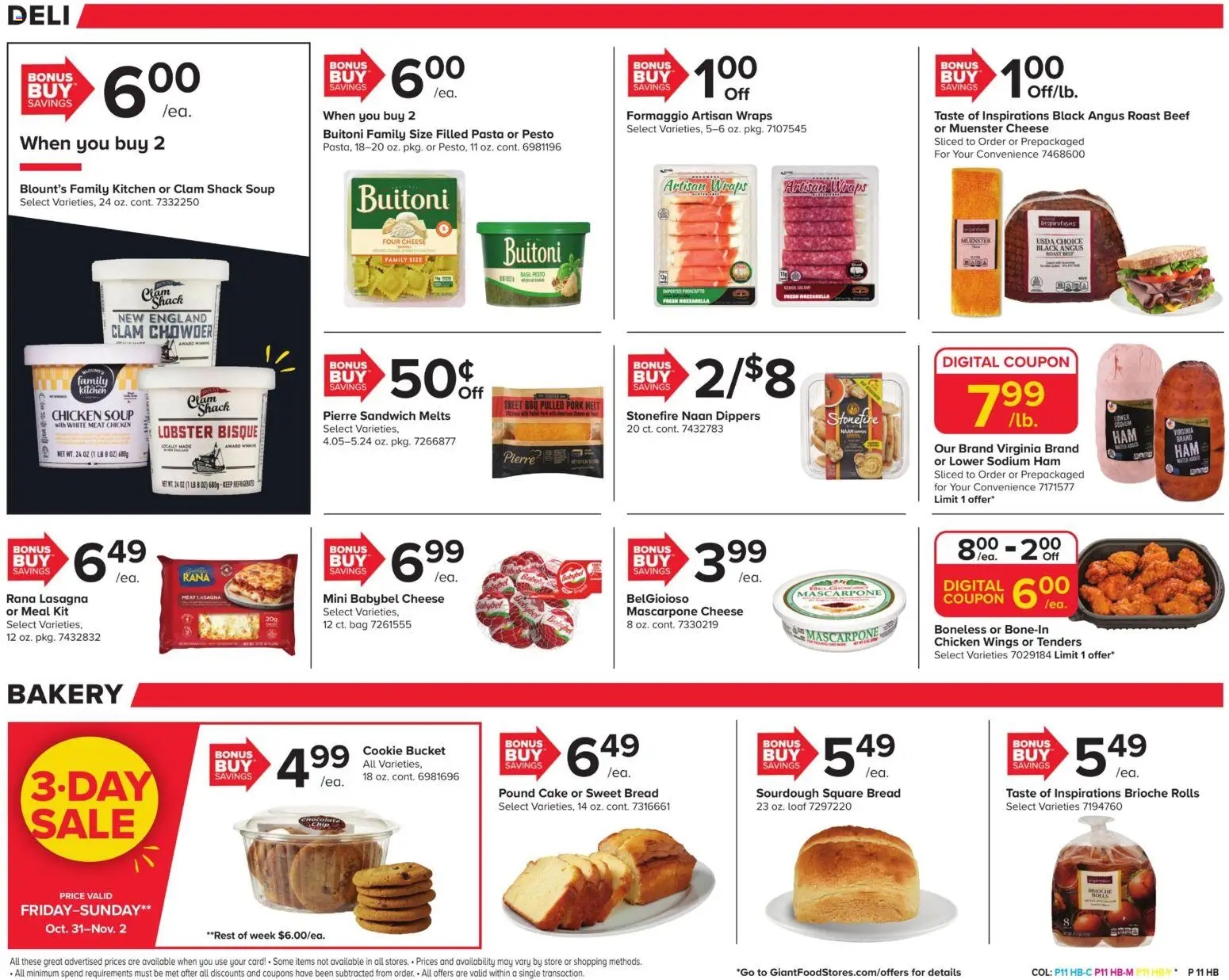 Giant Weekly Ad - valid from 31.10.2025 | Page: 14 | Products: Bread, Pork, Pasta, Bag