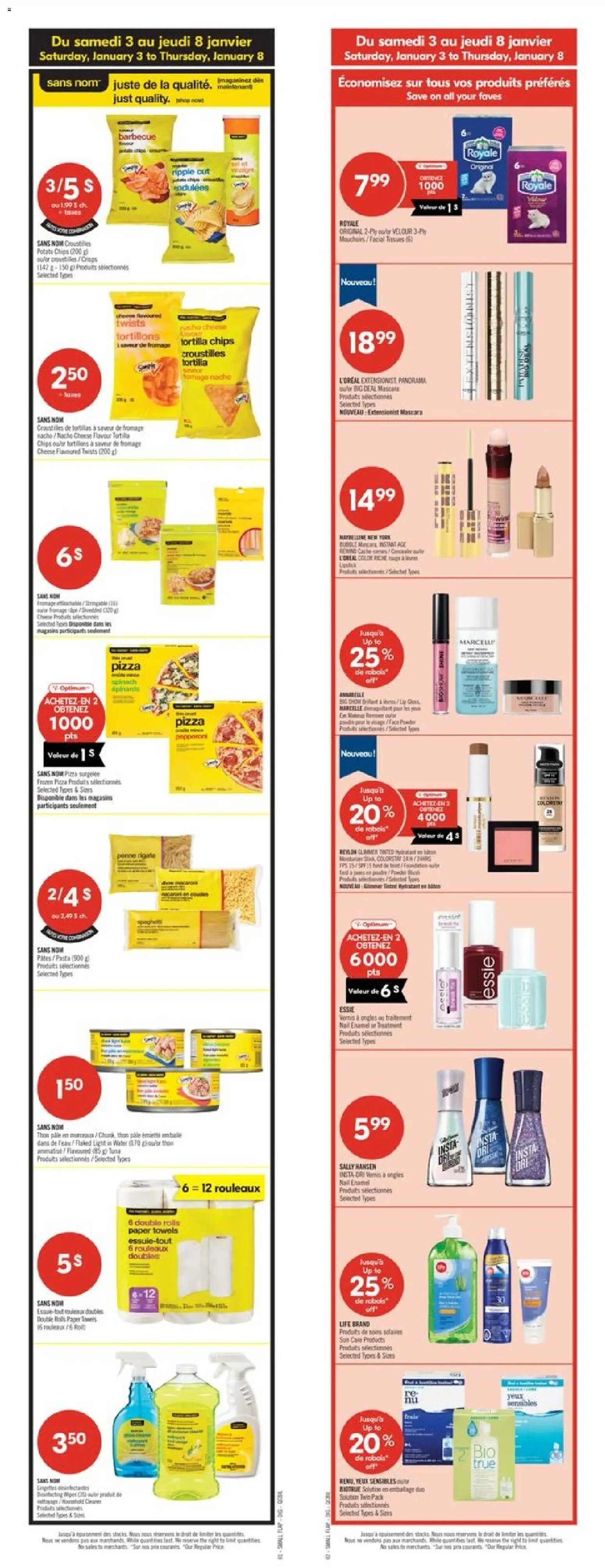 Pharmaprix flyer valid from 03.01.2026 | Page: 2 | Products: Chips, Mascara, Nail polish, Cheese