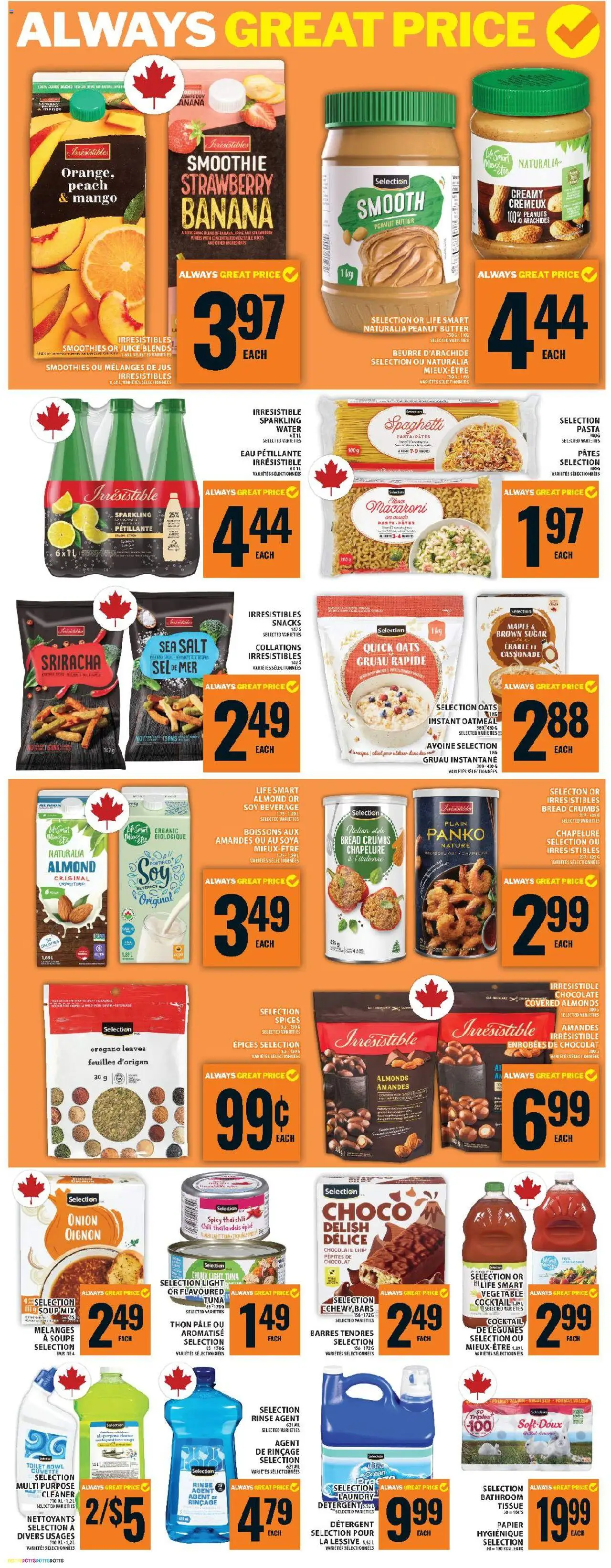 Food Basics flyer valid from 09.10.2025 | Page: 13 | Products: Pasta, Detergent, Butter, Bread
