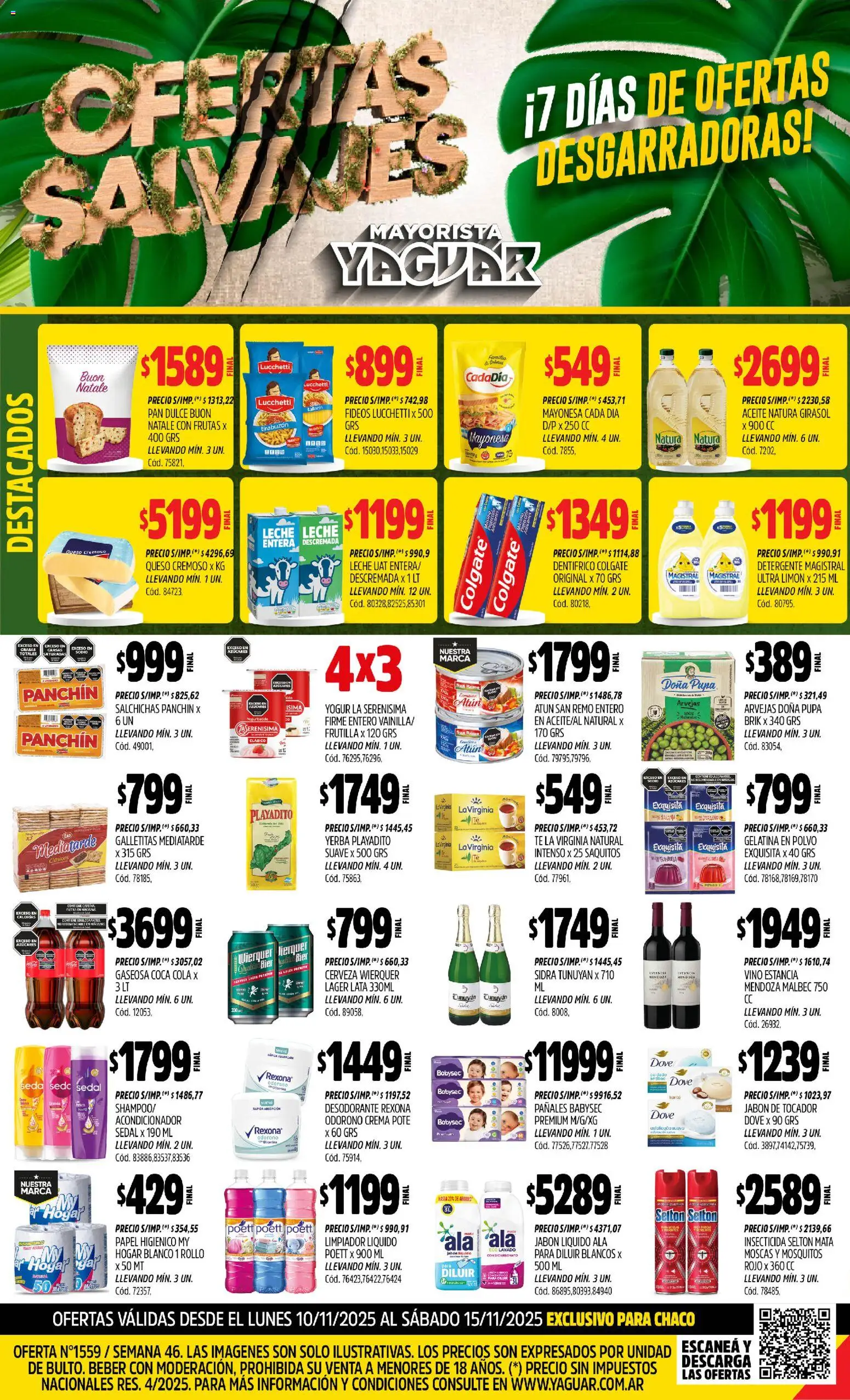 Yaguar - Chaco │ válido desde el 10.11.2025 | Página: 1 | Productos: Papel higiénico, Insecticida, Queso, Crema