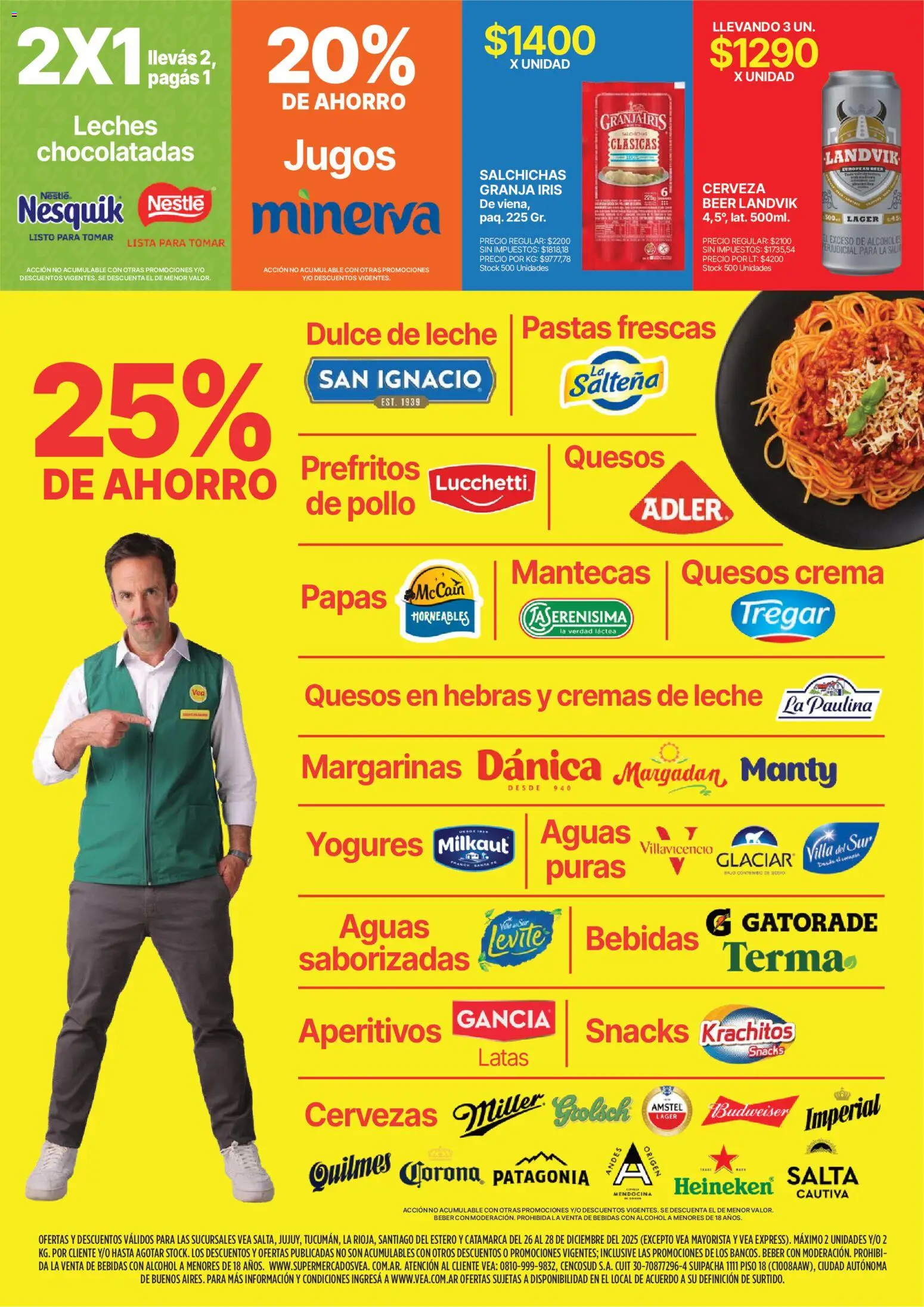 Vea - Oferta fin de semana │ válido desde el 26.12.2025 | Página: 6 | Productos: Pollo, Dulce de leche, Cerveza, Crema