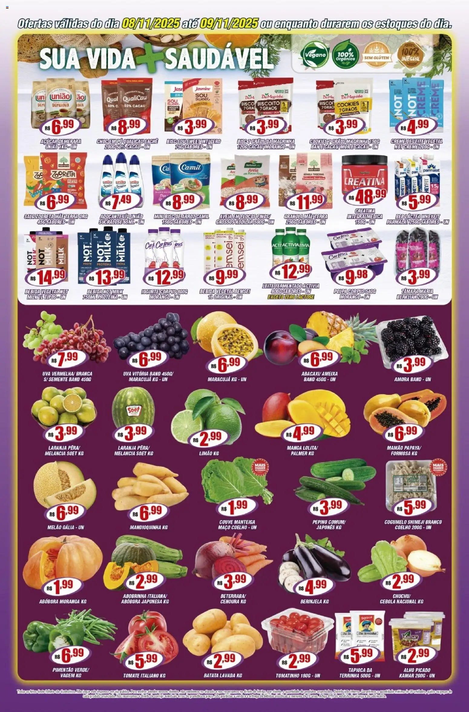 Violeta Supermercados Folheto - válido de 08.11.2025 | Página: 4 | Produtos: Melancia, Creatina, Kodilar, Leite fermentado