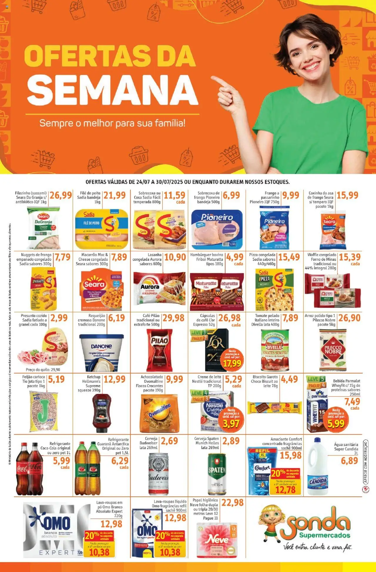 Sonda Folheto - válido de 24.07.2025 | Página: 1 | Produtos: Forno, Macarrão, Café pilão, Requeijão