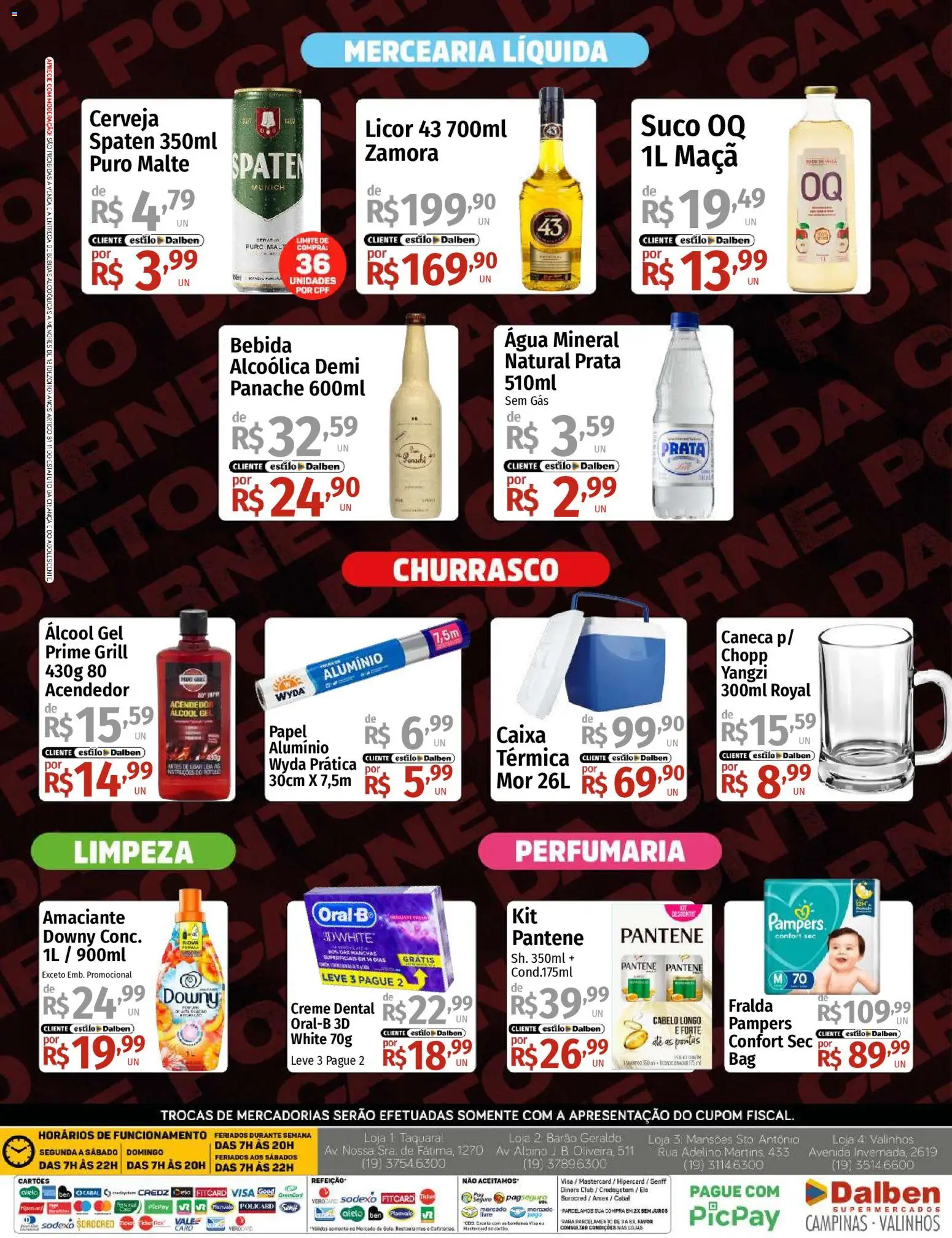 Supermercado Dalben Folheto - válido de 11.03.2026 | Página: 4 | Produtos: Licor, Caneca, Creme, Creme dental