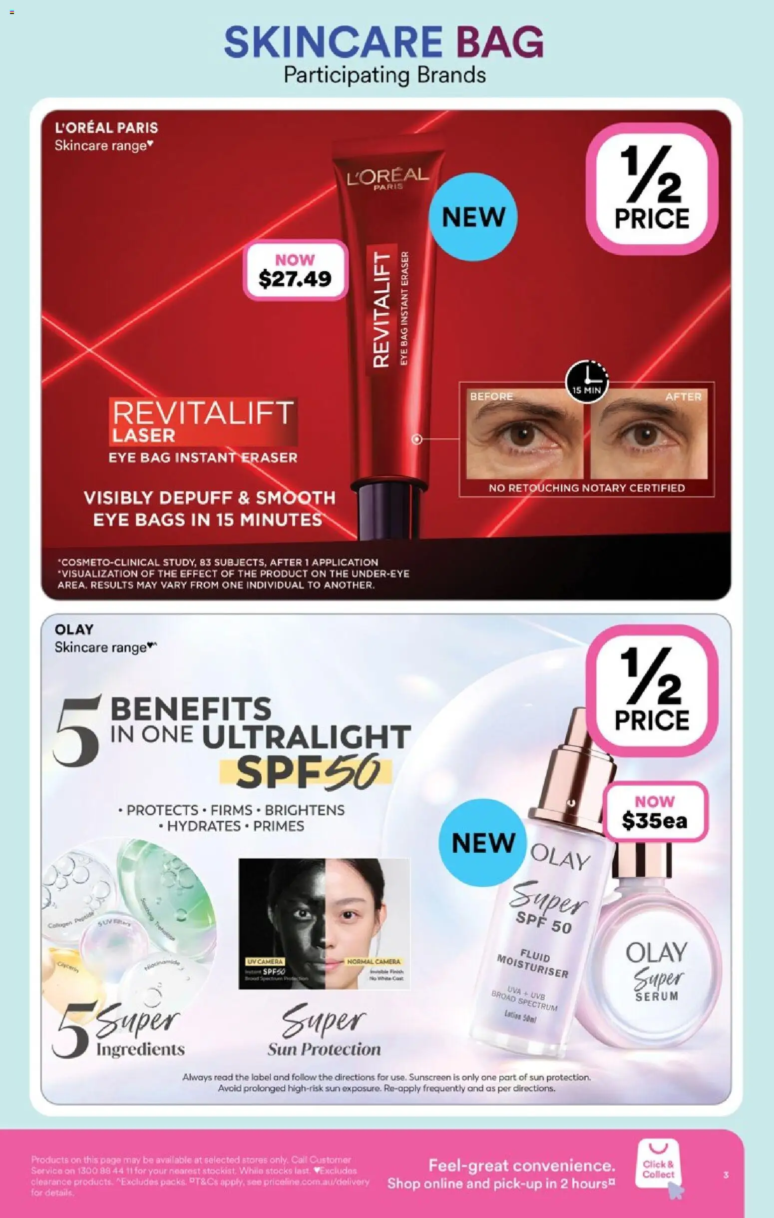 Priceline Pharmacy catalogue - valid from 09.04.2026 | Page: 3 | Products: Moisturiser, Camera, Bag, Sun protection