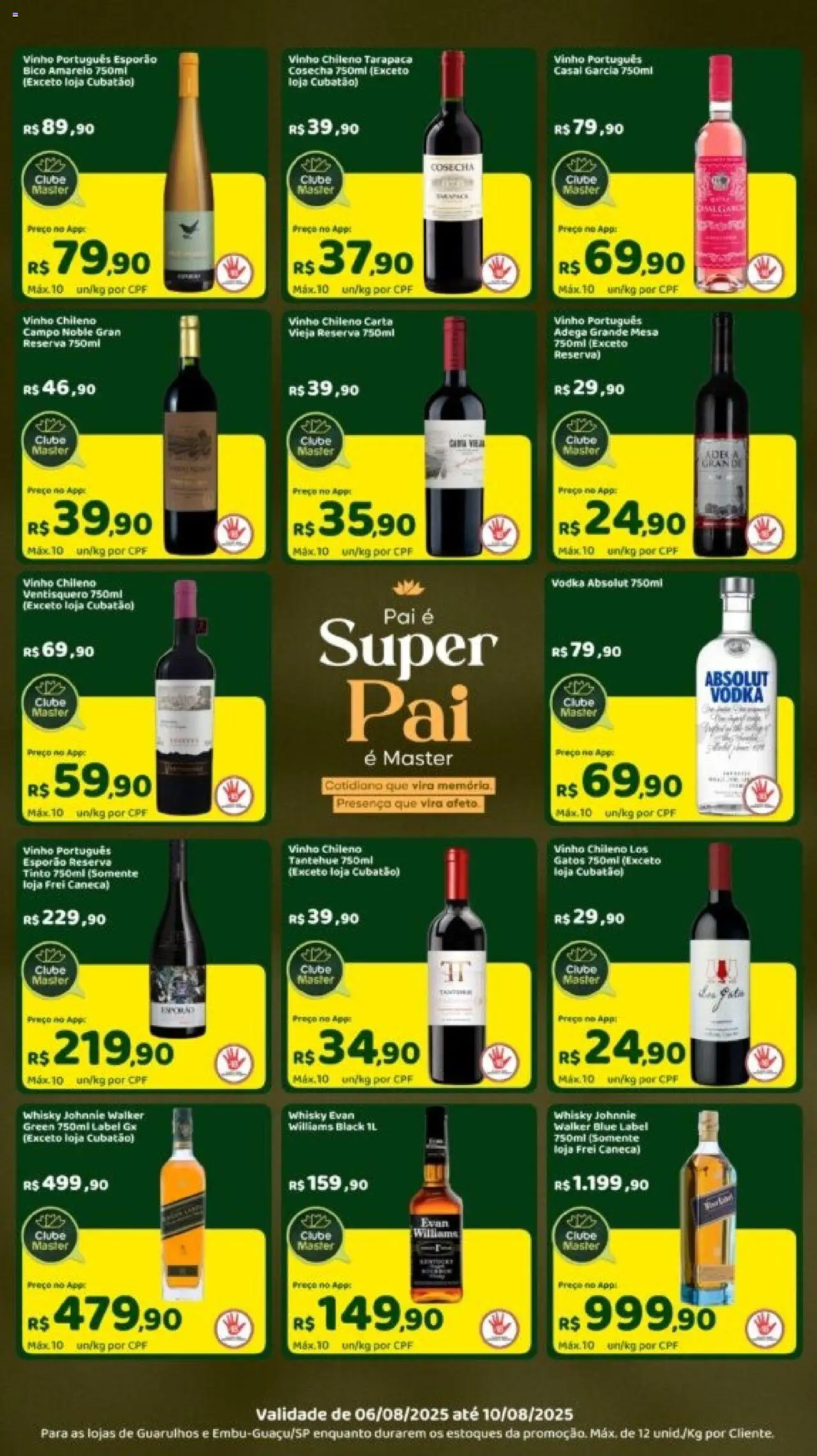 Master Folheto - válido de 06.08.2025 | Página: 4 | Produtos: Whisky, Caneca, Bico, Vodka