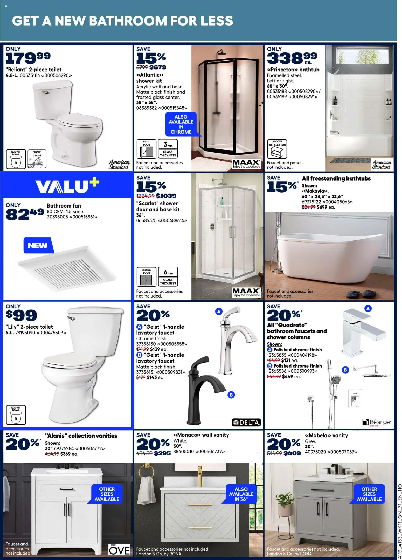Rona flyer valid from 09.04.2026 | Page: 13 | Products: Fan, Shower