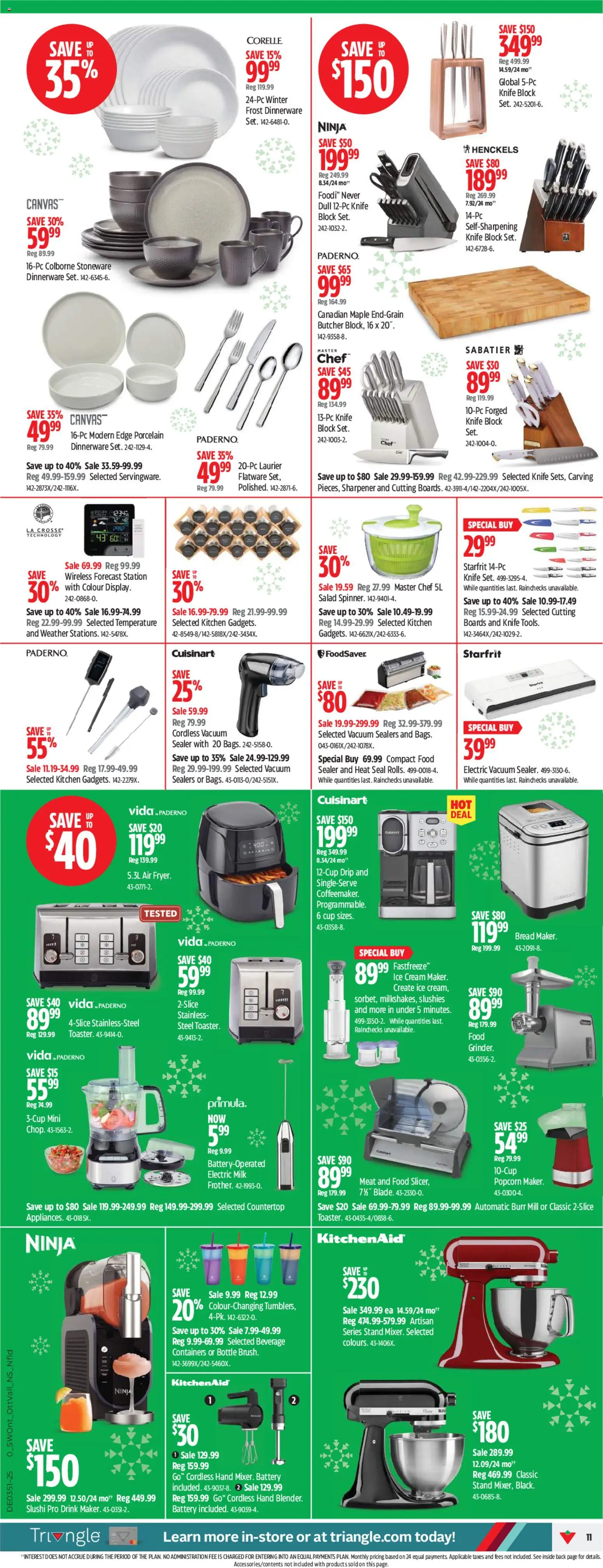 Canadian Tire flyer valid from 11.12.2025 | Page: 13 | Products: Cream, Salad, Milk, Bread