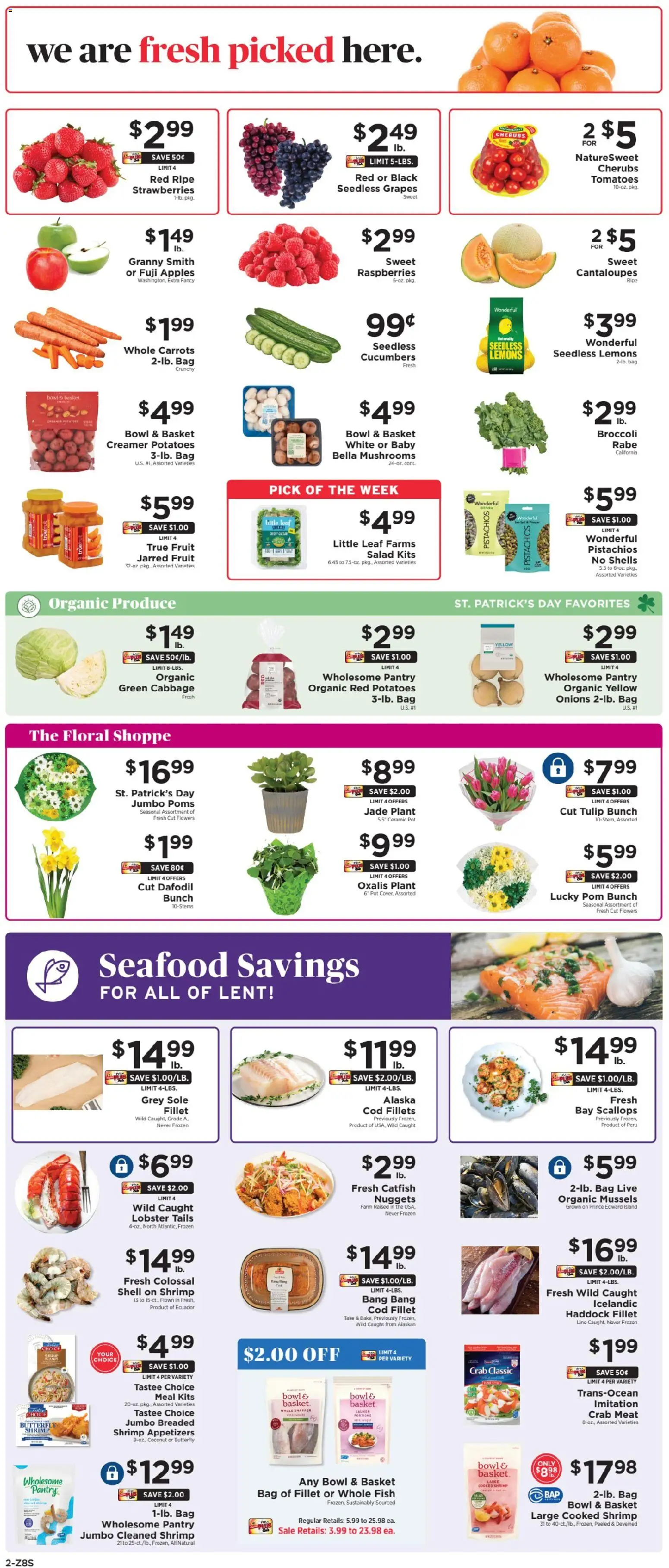 ShopRite Weekly Ad - valid from 06.03.2026 | Page: 3 | Products: Cantaloupes, Broccoli, Seafood, Grapes