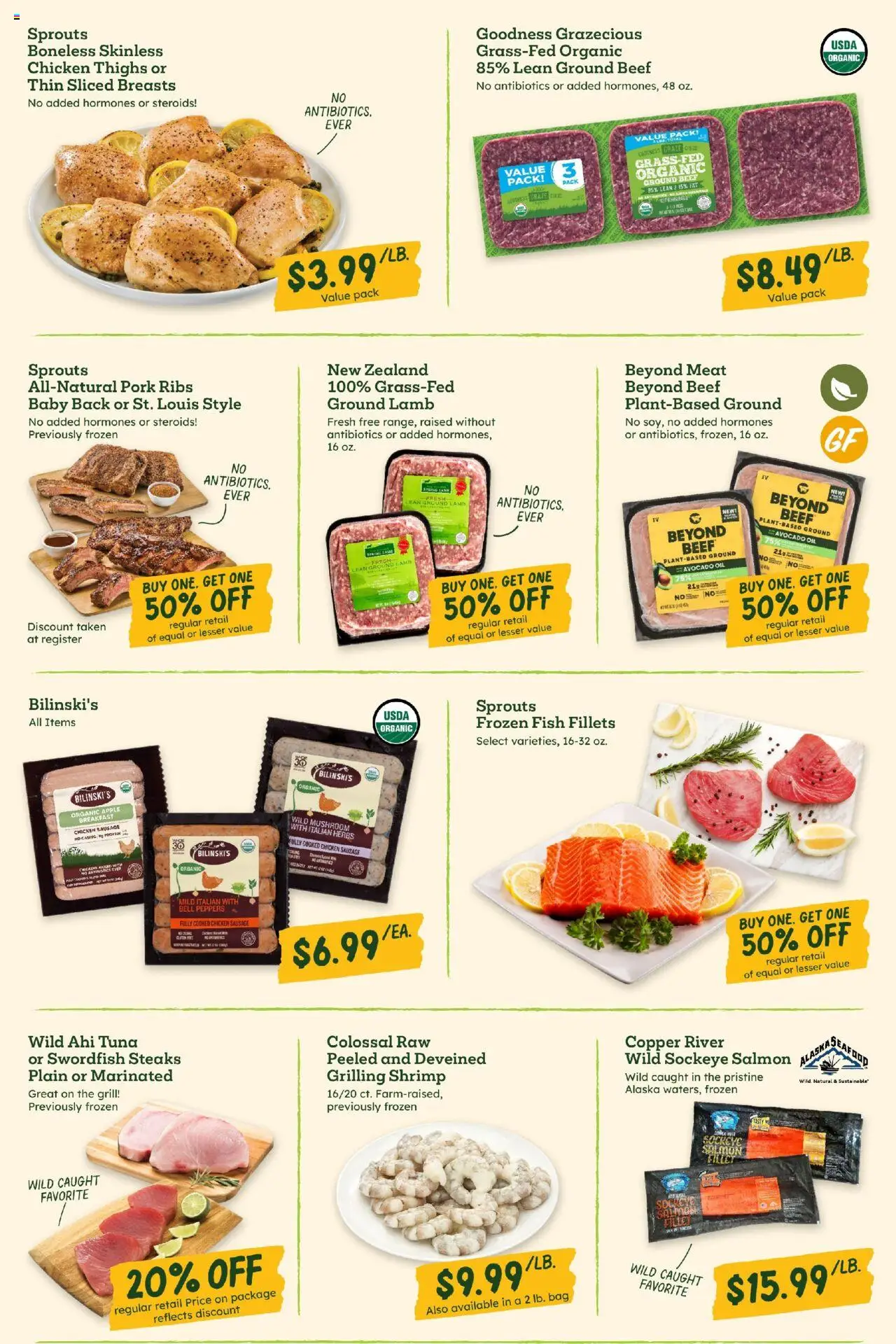 Sprouts Weekly Ad - valid from 08.10.2025 | Page: 3 | Products: Peppers, Fish, Beef, Bag