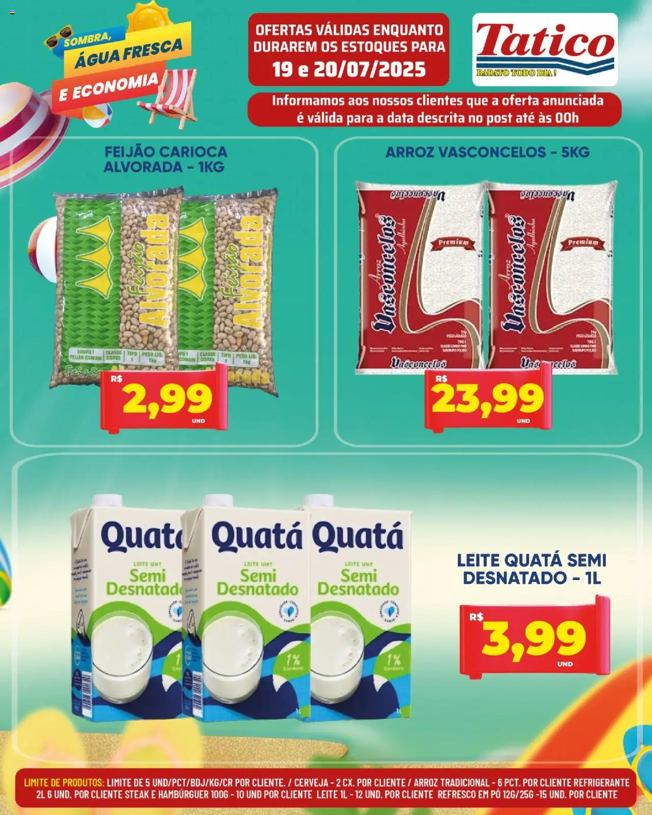 Tatico Folheto - válido de 19.07.2025 | Página: 4 | Produtos: Refresco, Cerveja, Arroz, Refrigerante