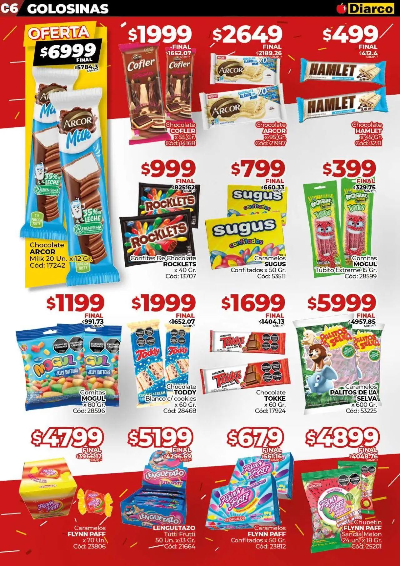 Diarco ofertas │ válido desde el 18.08.2025 | Página: 6 | Productos: Gomitas, Melón, Leche, Golosinas