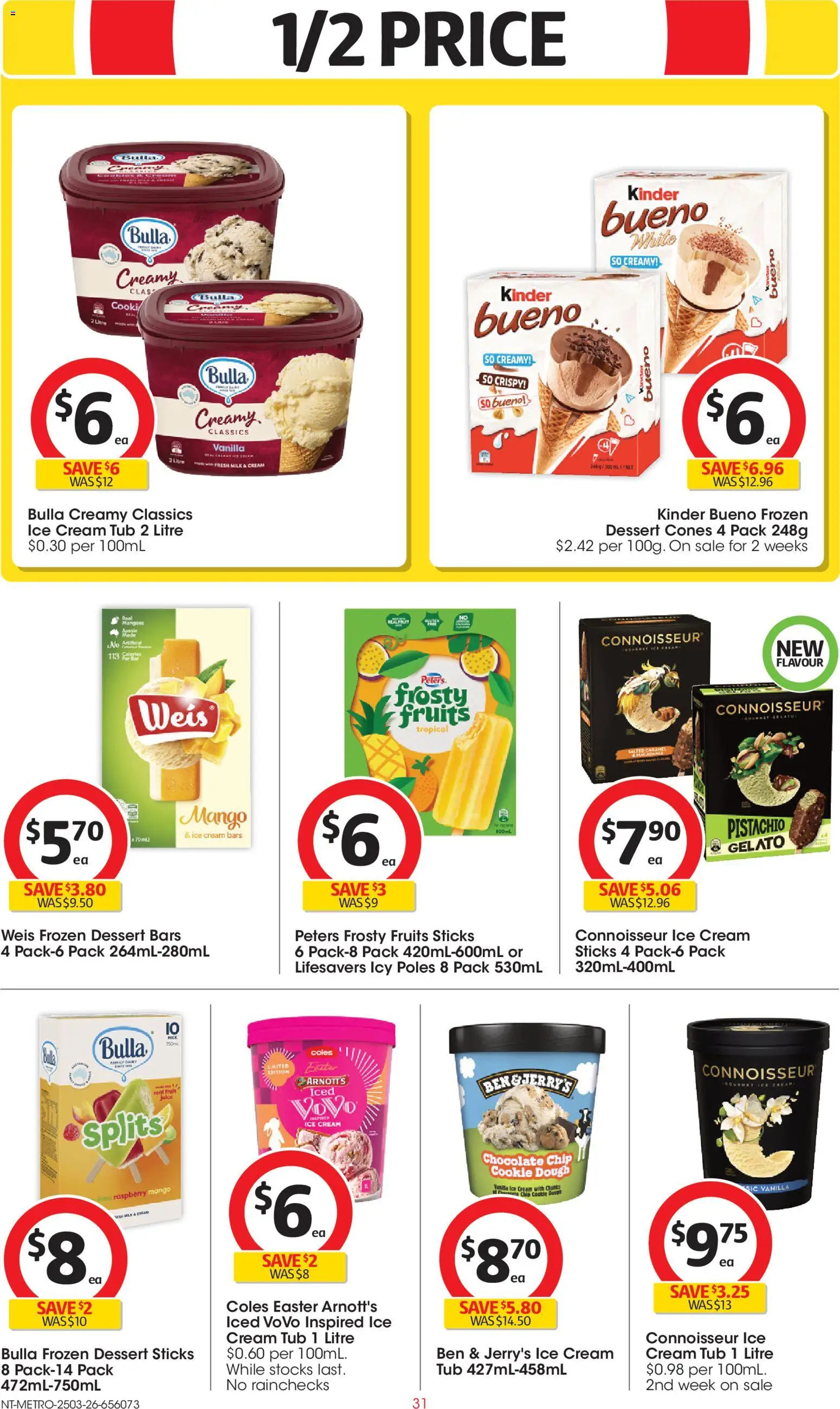 Coles catalogue - valid from 25.03.2026 | Page: 31 | Products: Chocolate, Ice cream, Fruits, Raspberry