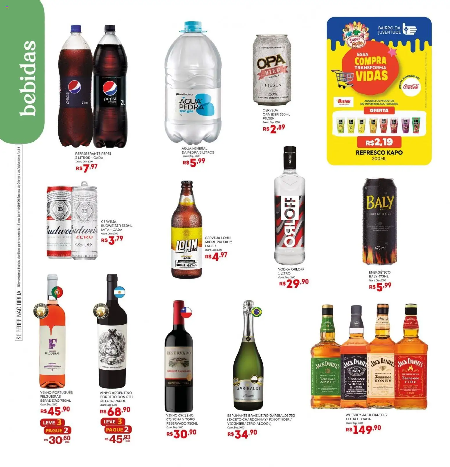 Bistek Supermercados Folheto - válido de 28.01.2026 | Página: 10 | Produtos: Energético, Espumante, Vinho, Cerveja