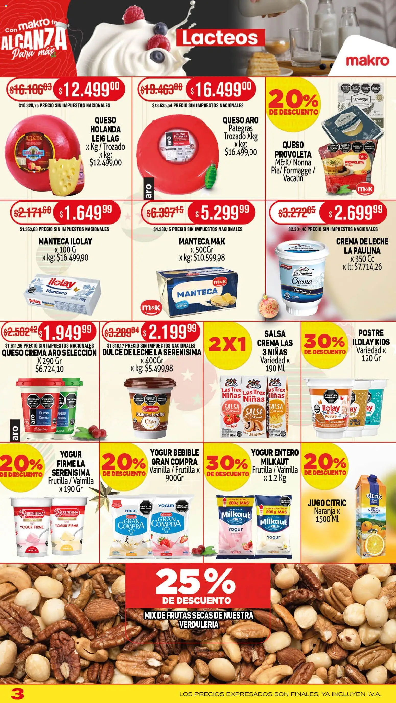 Makro ofertas │ válido desde el 04.11.2025 | Página: 3 | Productos: Frutilla, Crema de leche, Dulce de leche, Yogur