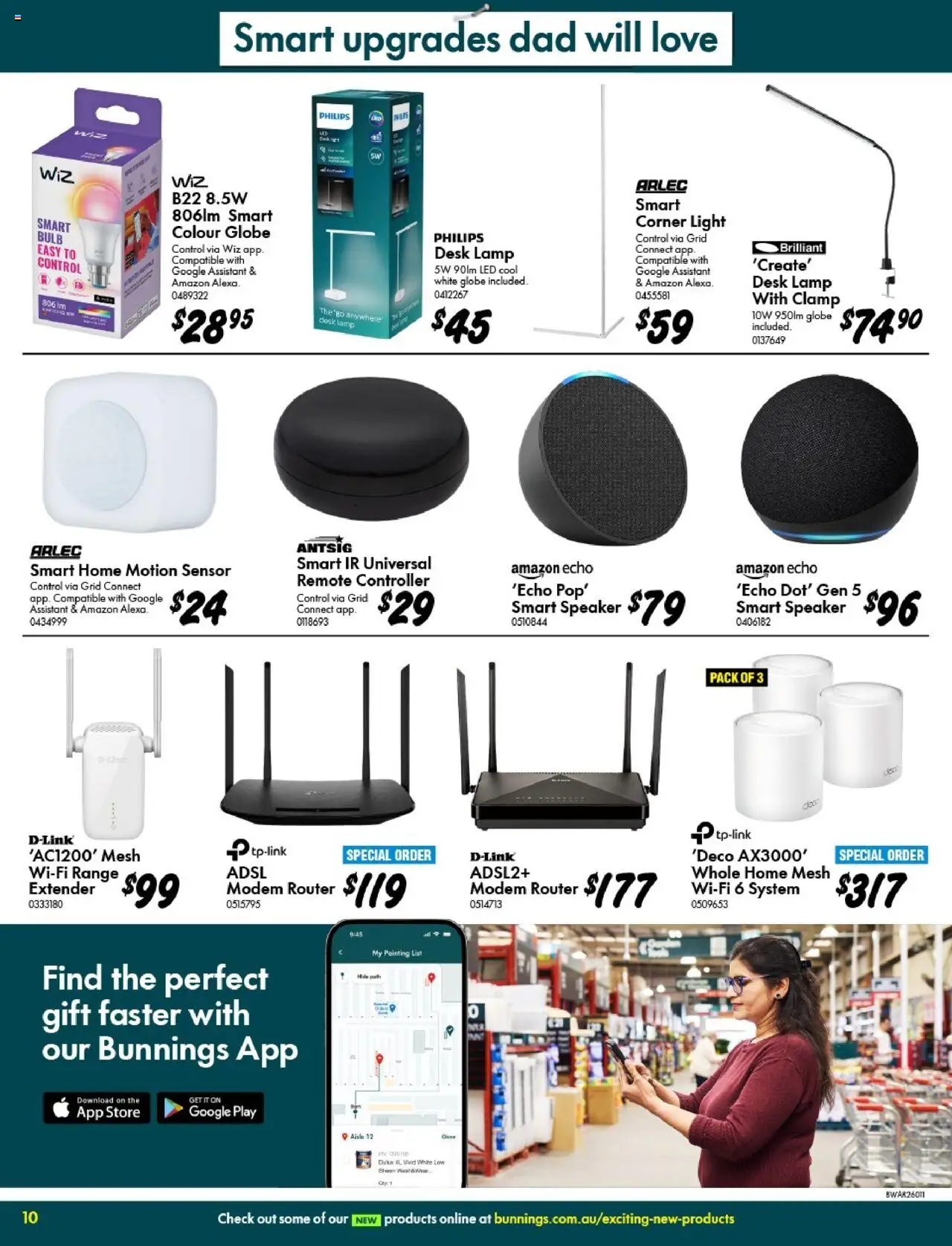 Bunnings Warehouse catalogue - valid from 13.08.2025 | Page: 10 | Products: Desk, Lamp, Light, Speaker