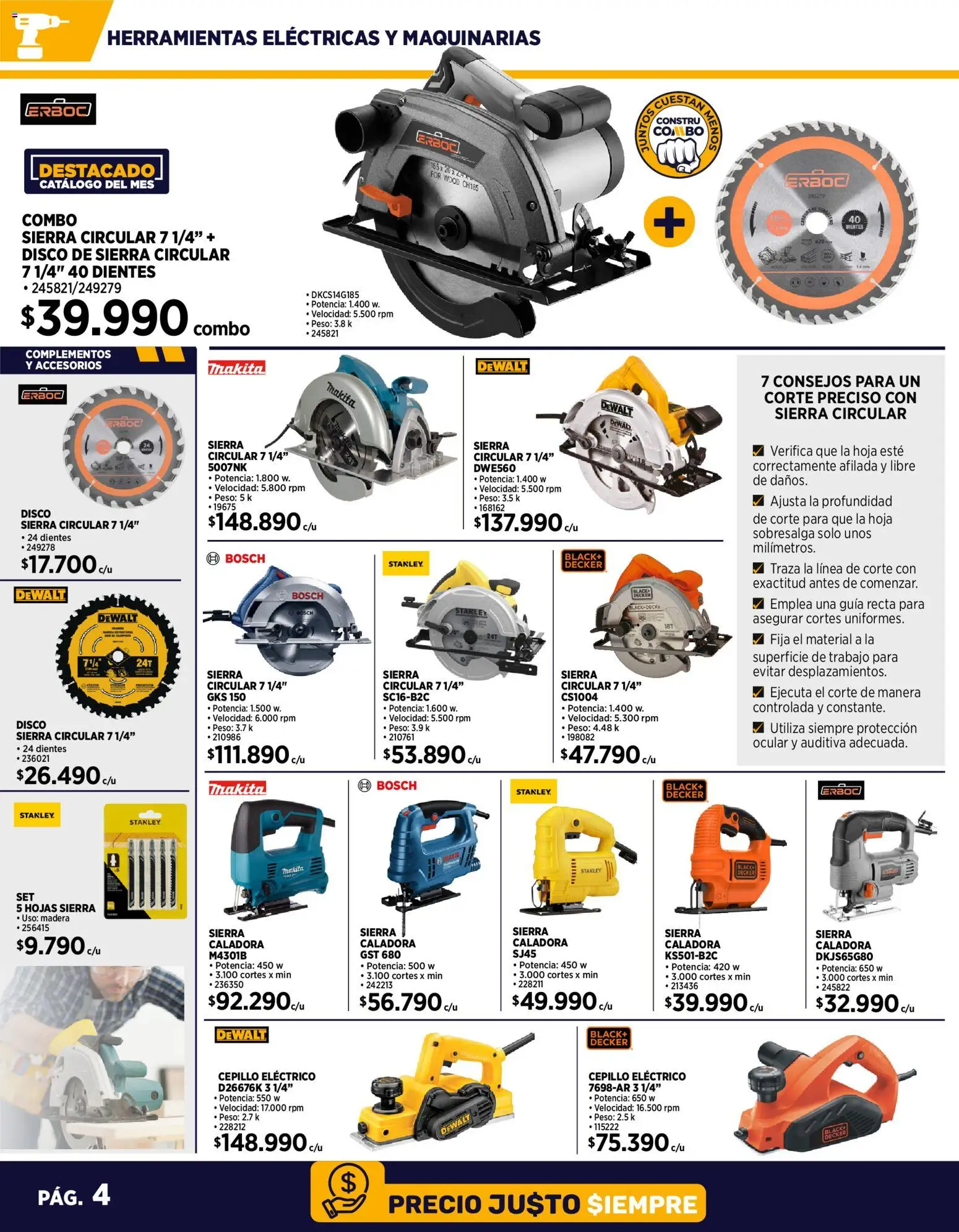 Construmart Ofertas │ válido desde el 01.12.2025 | Página: 4 | Productos: Disco, Peso, Sierra, Cepillo