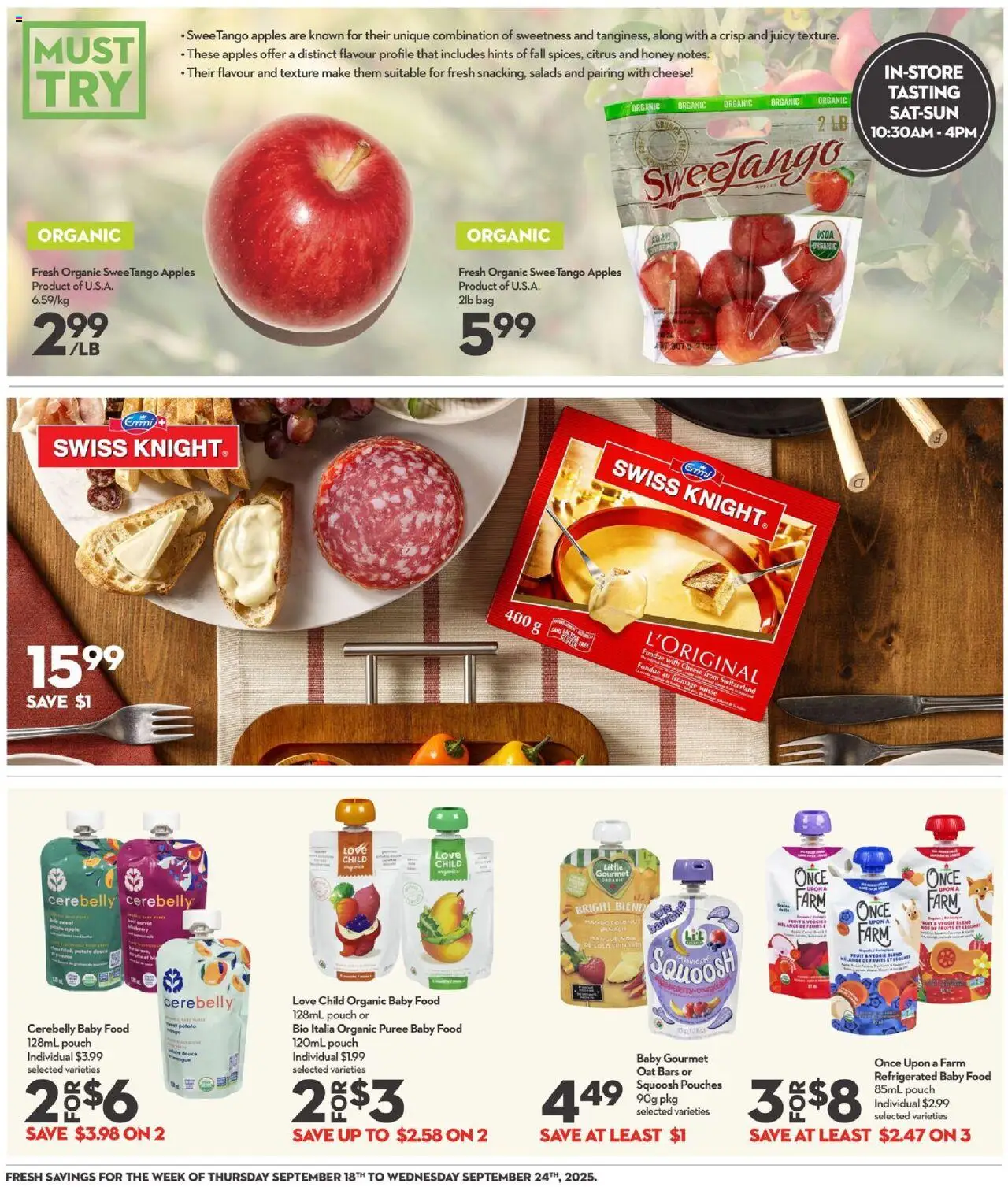Longo's flyer valid from 18.09.2025 | Page: 16 | Products: Bag, Cheese, Apples