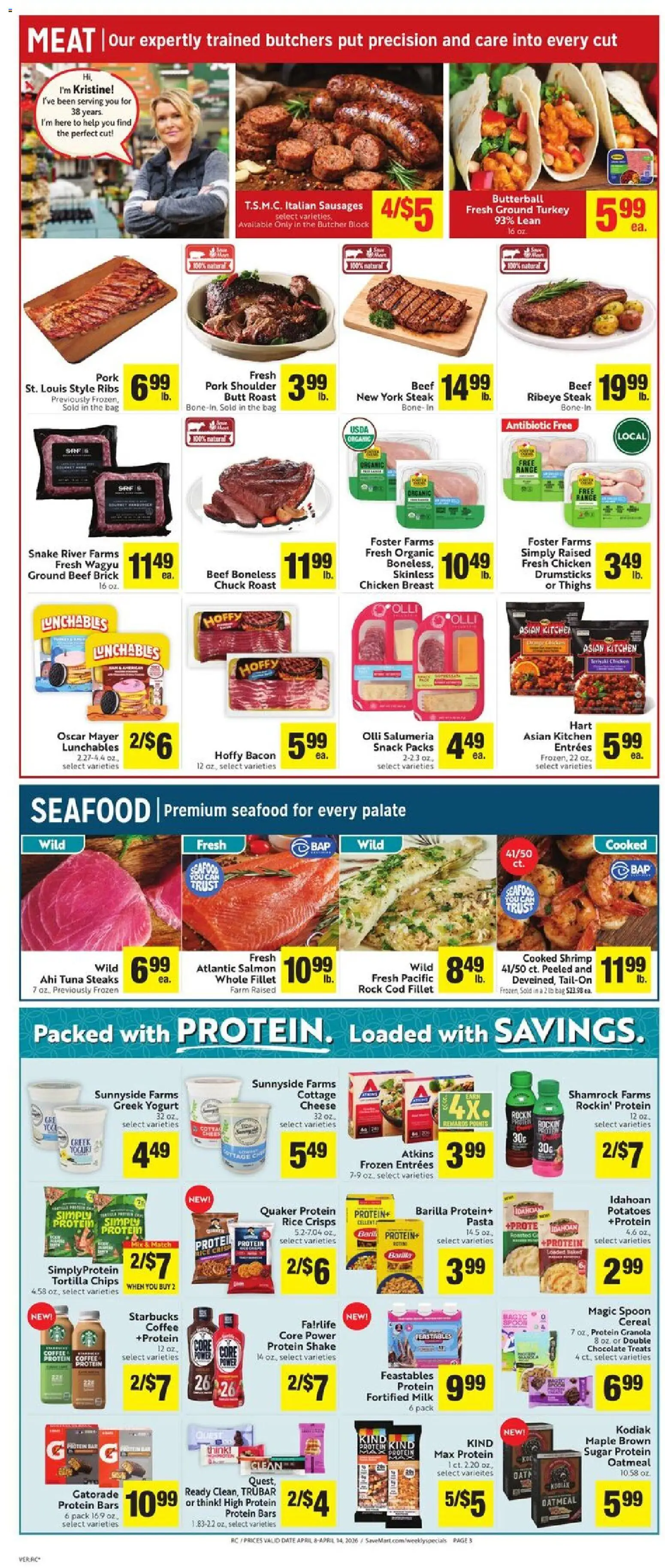 Save Mart Weekly Ad - valid from 08.04.2026 | Page: 3 | Products: Coffee, Rice, Potatoes, Sugar