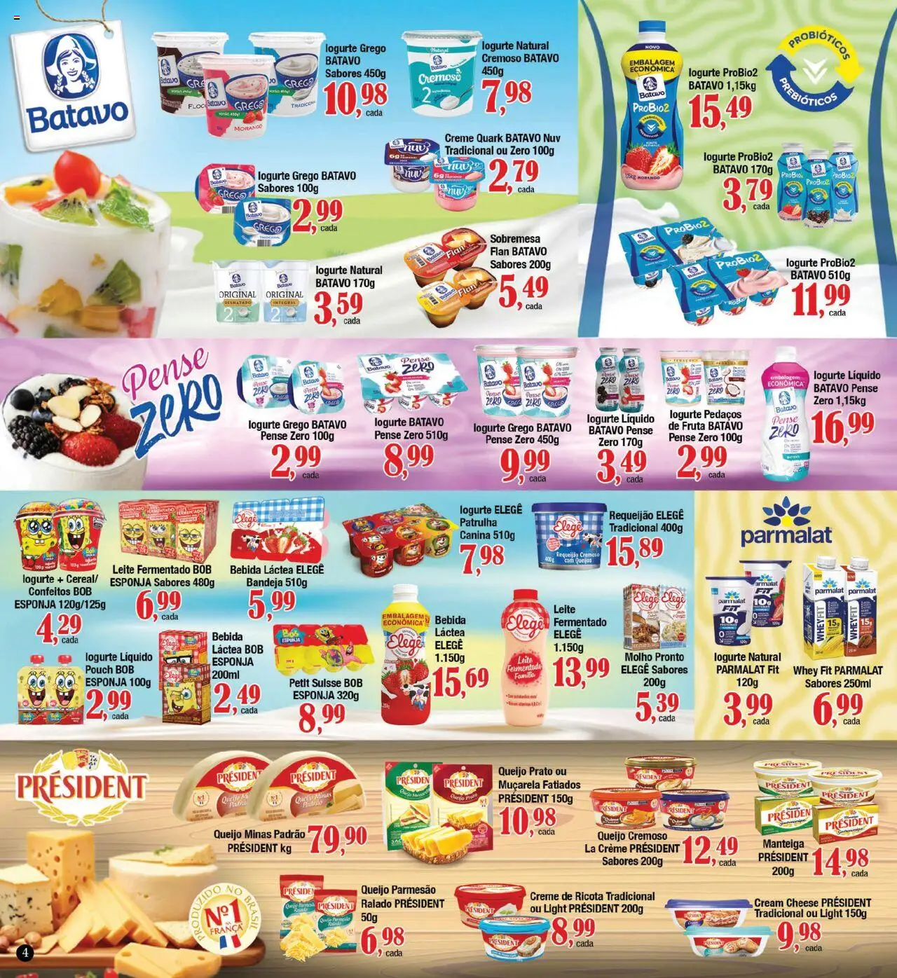 Supermercados Unidos Folheto - válido de 15.09.2025 | Página: 4 | Produtos: Leite, Manteiga, Queijo, Bebida