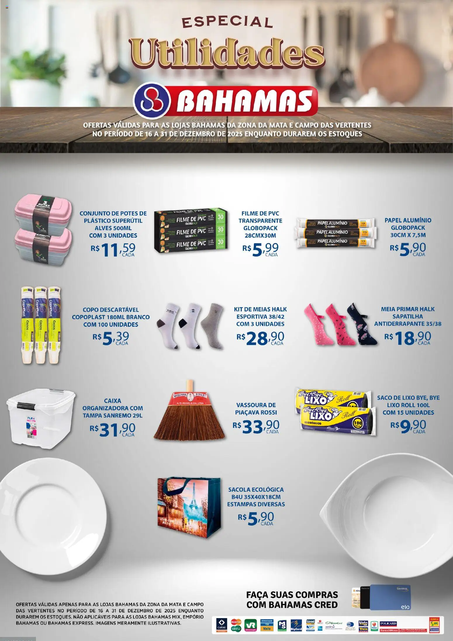 Bahamas Supermercados Folheto - válido de 16.12.2025 | Página: 2 | Produtos: Caixa, Faca, Potes, Vassoura