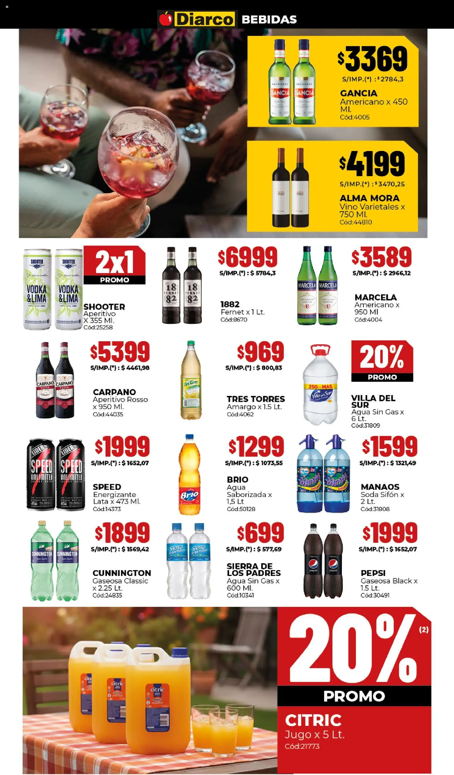 Diarco ofertas │ válido desde el 02.03.2026 | Página: 8 | Productos: Fernet, Gaseosa, Soda, Agua