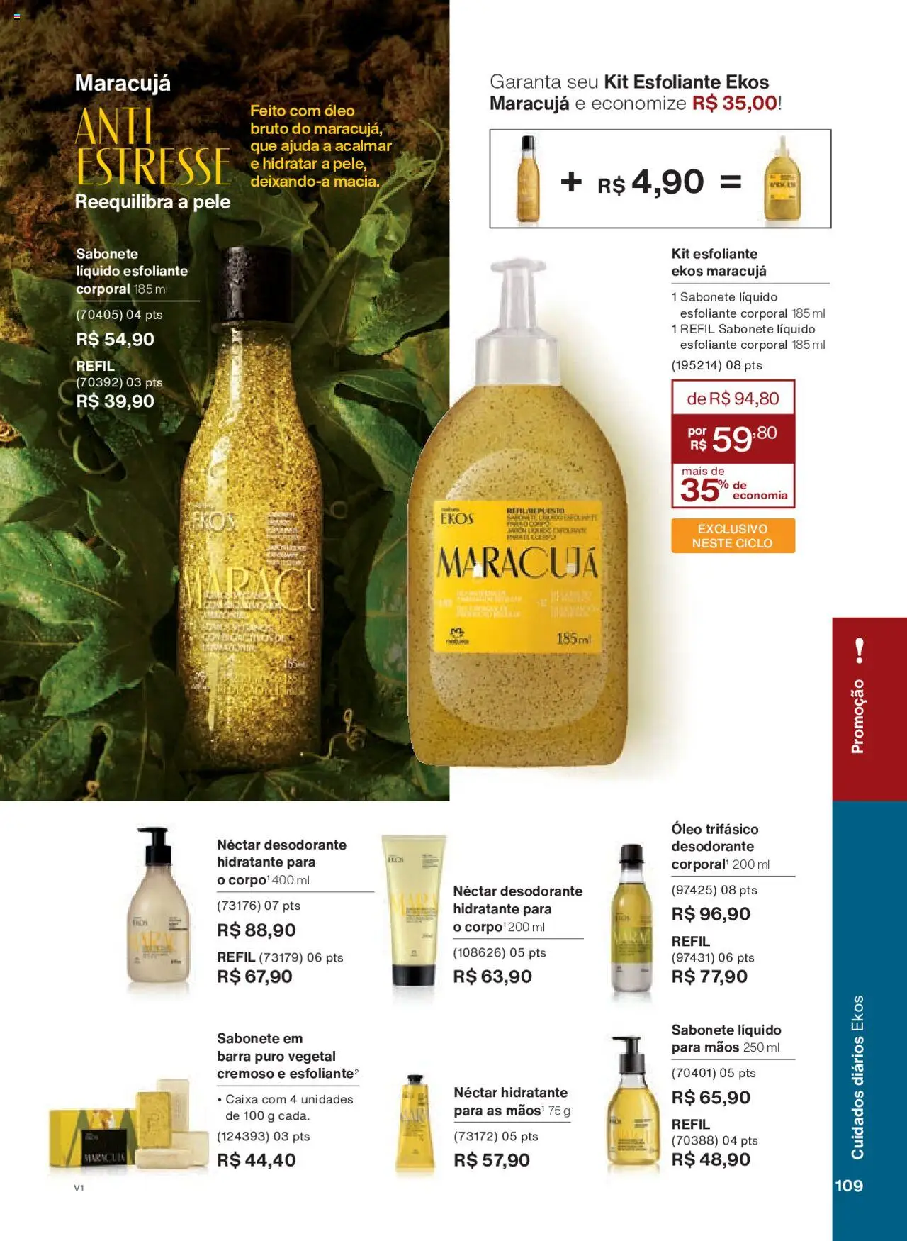 Natura Folheto - válido de 18.08.2025 | Página: 109 | Produtos: Maracujá, Caixa, Sabonete, Sabonete líquido