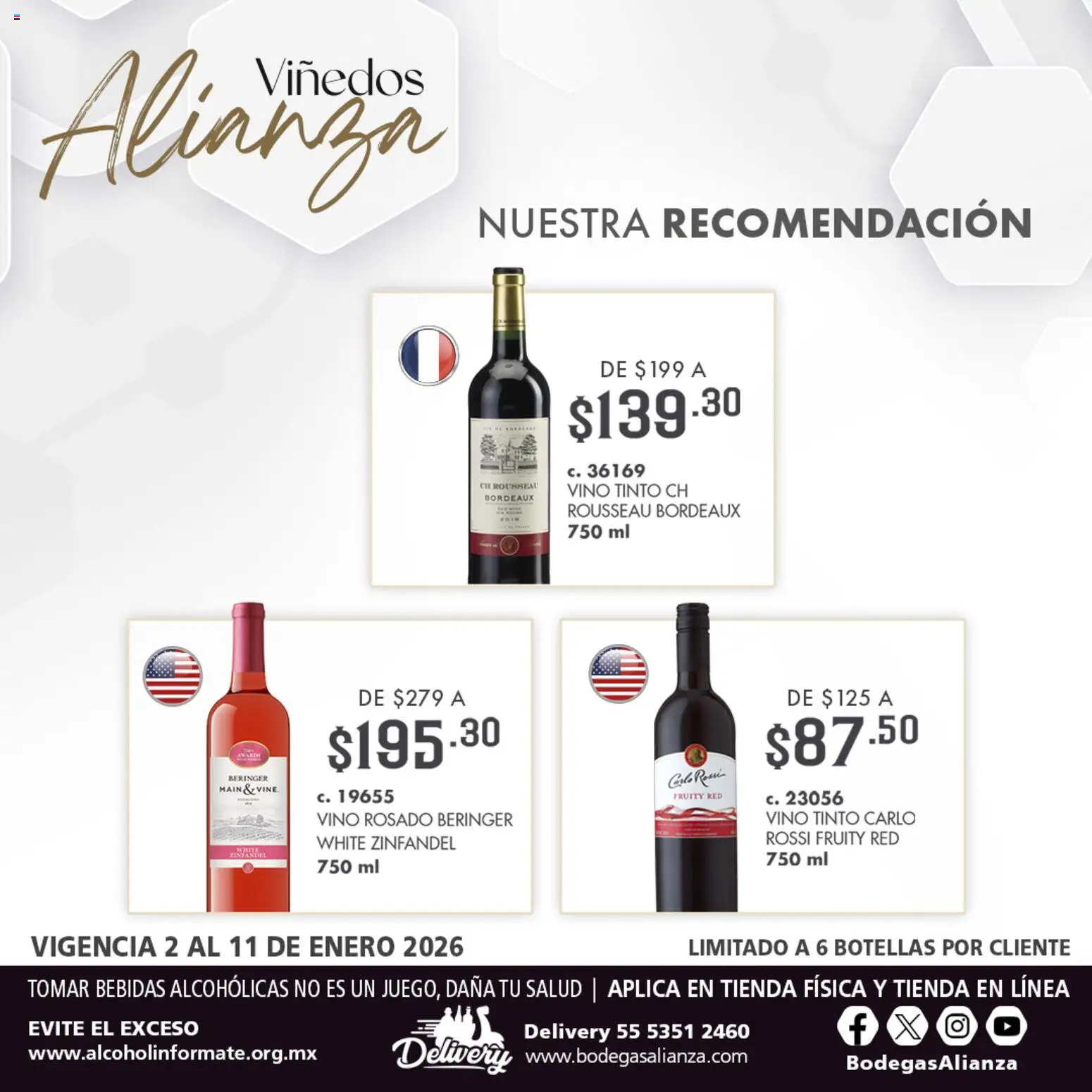 Nuevas ofertas de Bodegas Alianza válidas en toda la República Mexicana desde el 02.01.2026. ¡Encuentra las mejores ofertas en Bodegas Alianza catálogo Viñedos Alianza! | Página: 4 | Productos: Vino