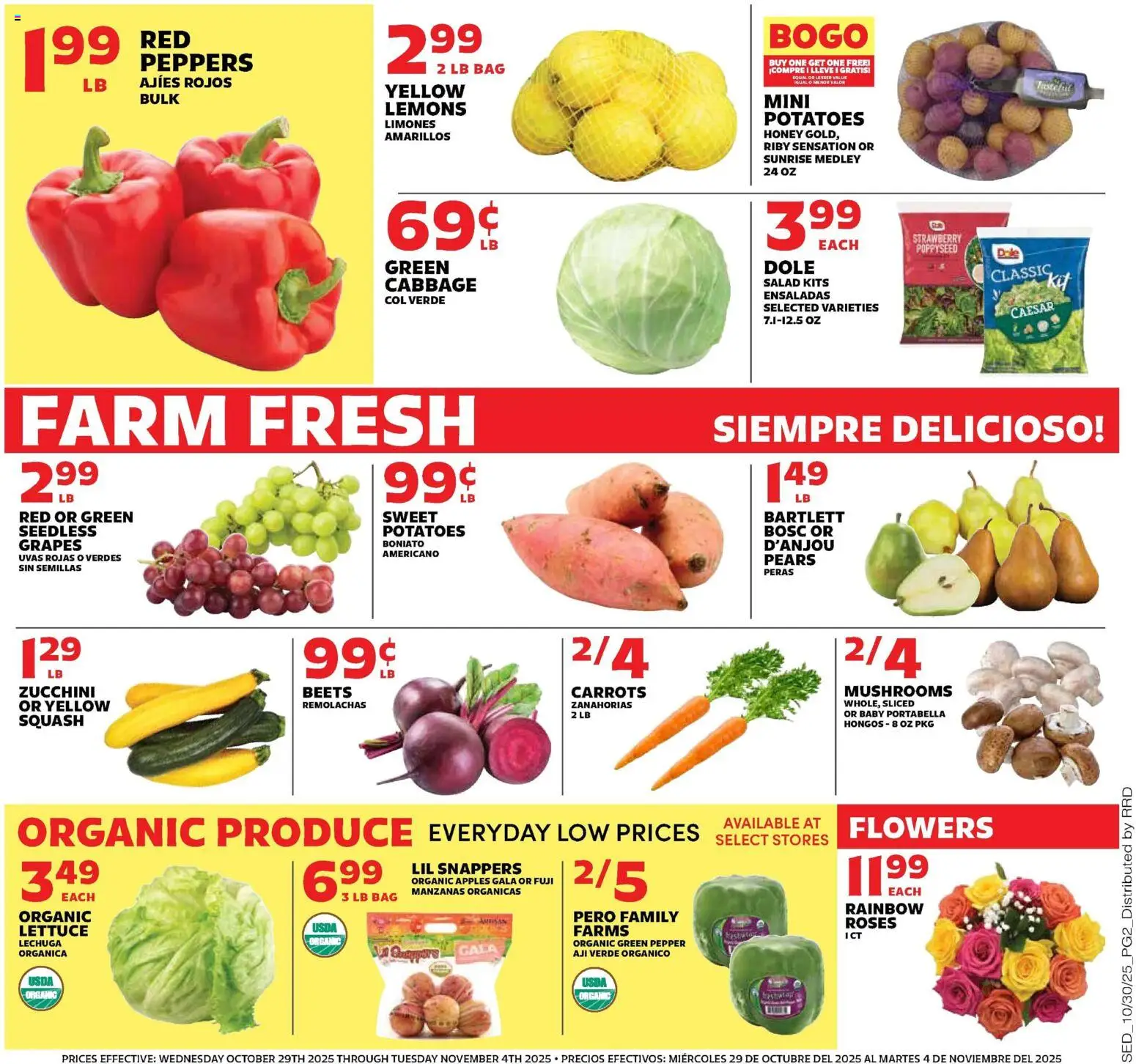 Sedano's Weekly Ad - valid from 29.10.2025 | Page: 2 | Products: Peppers, Squash, Apples, Potatoes