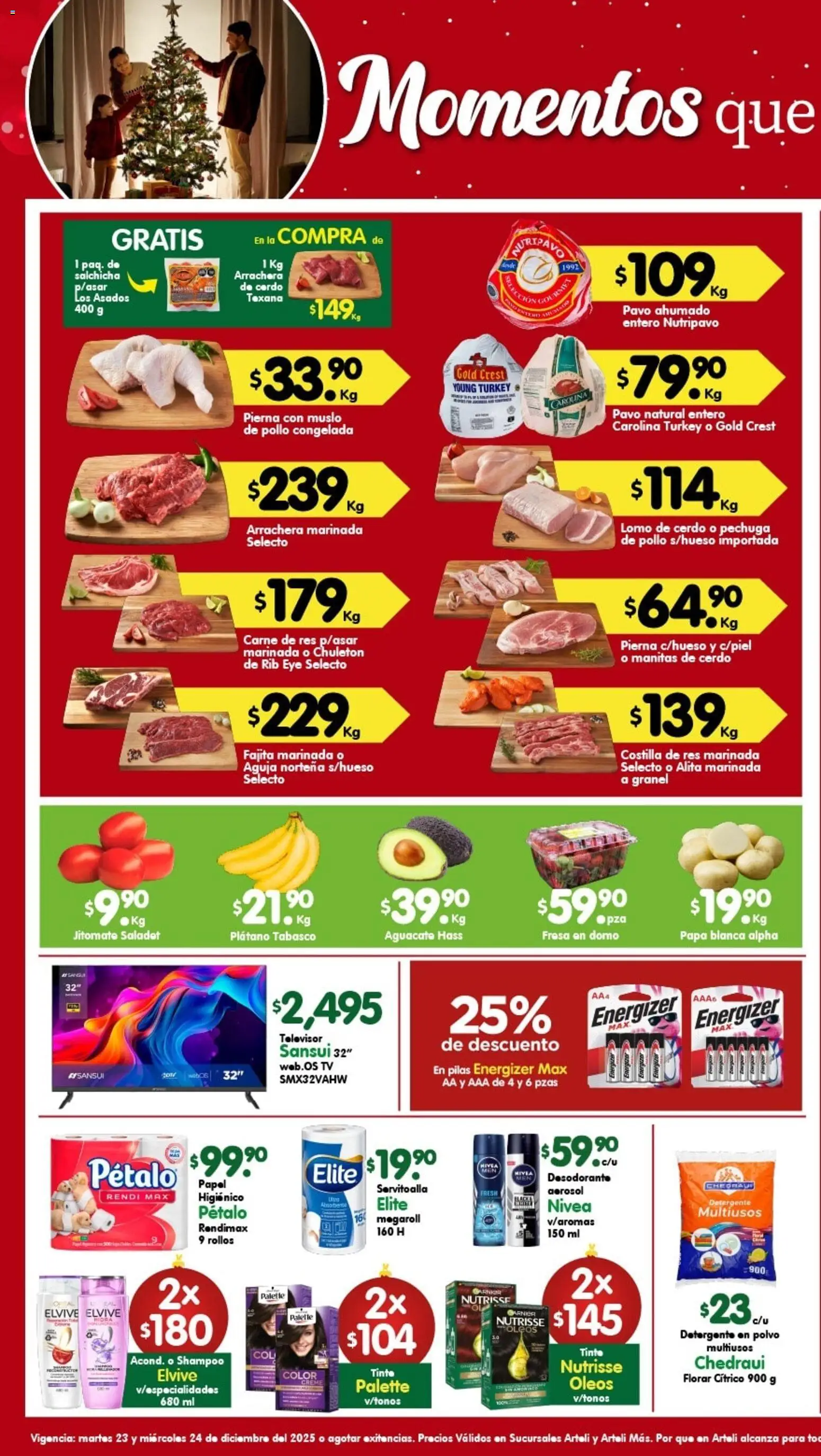 Nuevas ofertas de Arteli válidas en toda la República Mexicana desde el 23.12.2025. ¡Encuentra las mejores ofertas en Arteli folleto! | Página: 1 | Productos: Pollo, Fresa, Plátano, Detergente