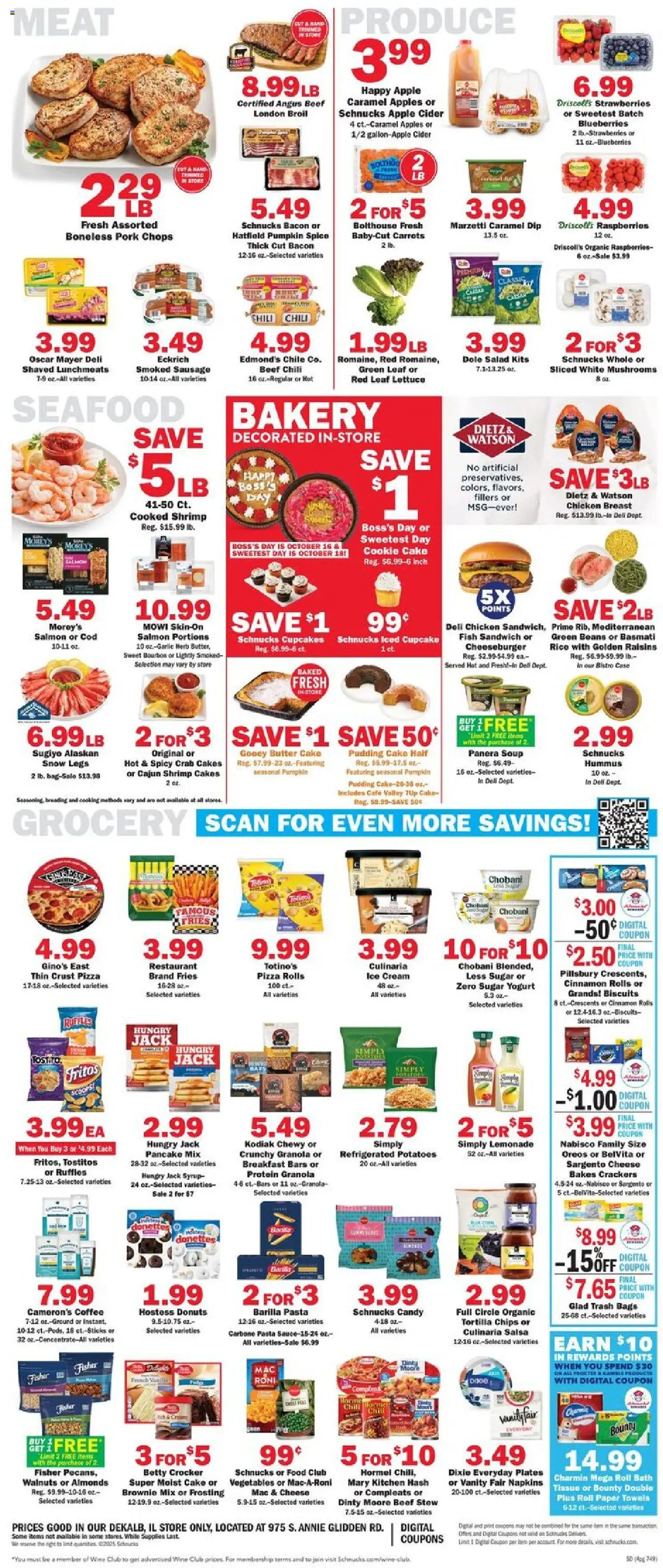 Schnucks Weekly Print Ad - IL - valid from 15.10.2025 | Page: 4 | Products: Cider, Mushrooms, Pork, Sausage