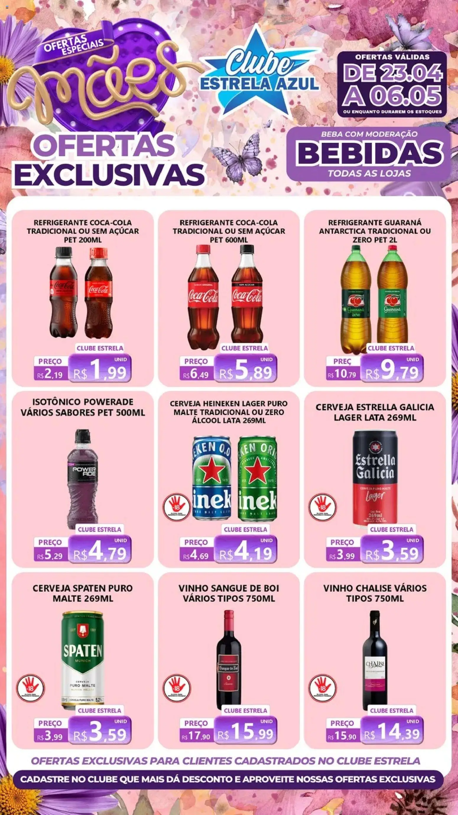 Estrela Azul Folheto - válido de 23.04.2026 | Página: 1 | Produtos: Cola, Açúcar, Refrigerante, Isotônico