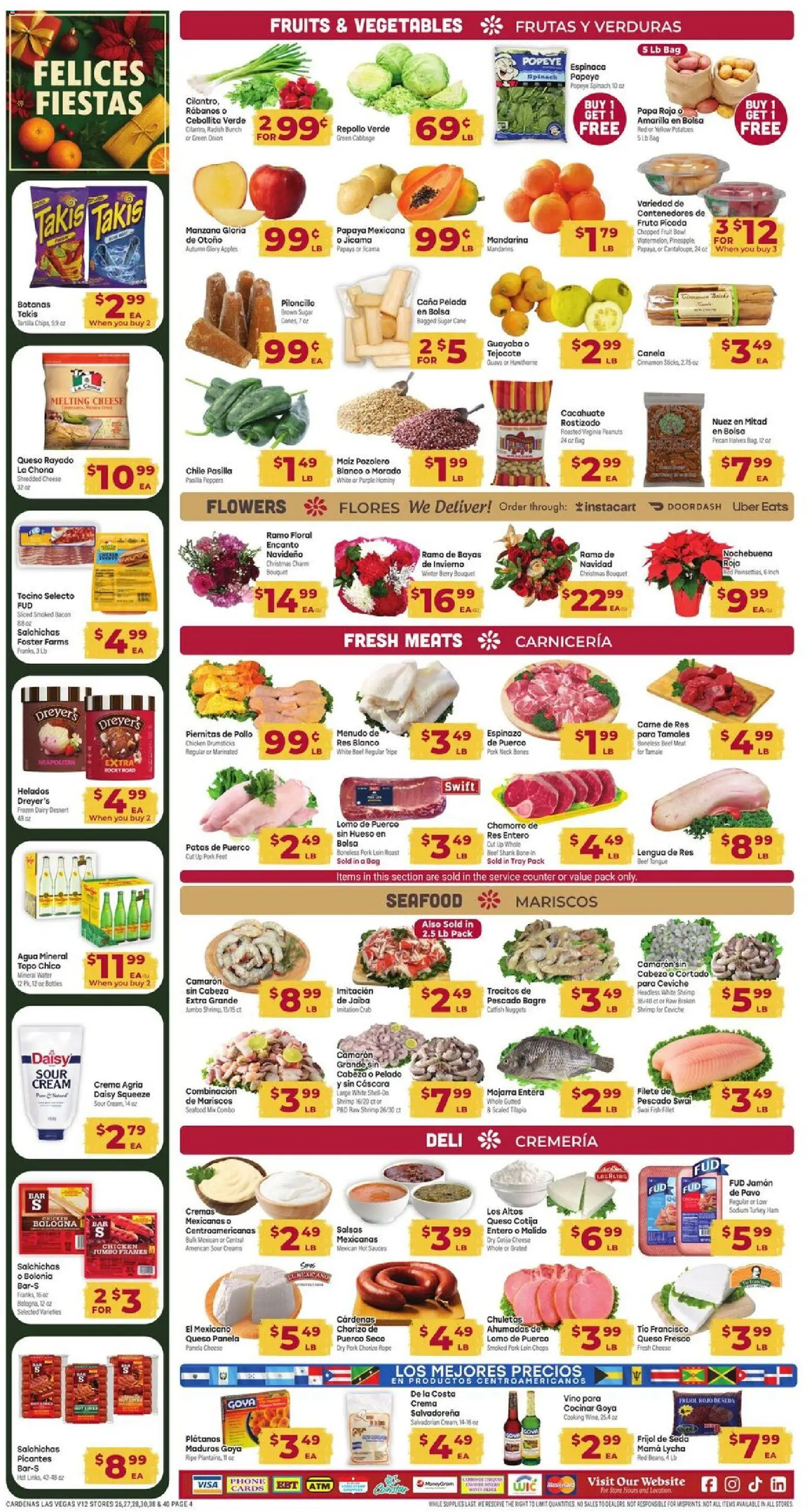 Cardenas Weekly Ad - NV - valid from 17.12.2025 | Page: 4 | Products: Ham, Pineapple, Fruits, Bag