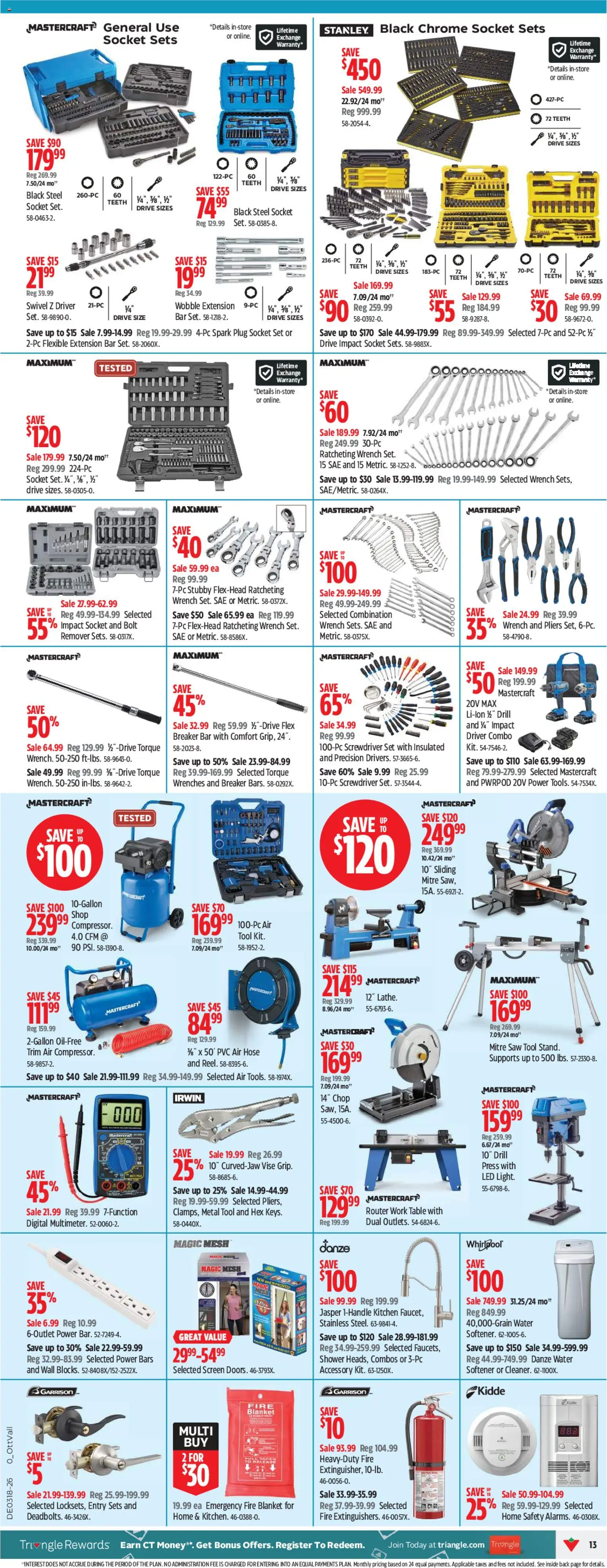 Canadian Tire flyer valid from 30.04.2026 | Page: 13 | Products: Blanket, Table, Socket, Shower
