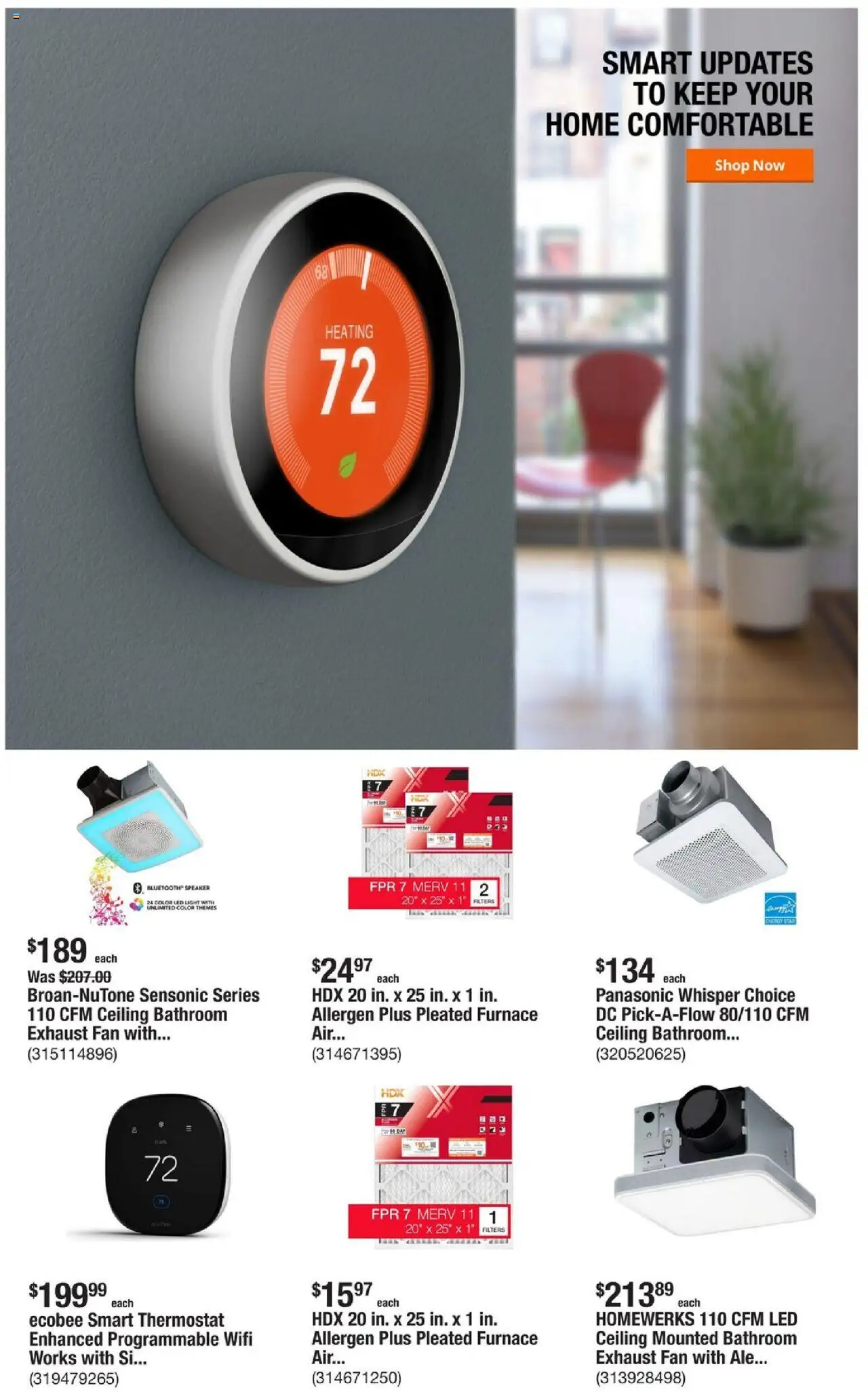 Home Depot Weekly Ad - FL - valid from 11.09.2025 | Page: 4 | Products: Speaker, Thermostat, Fan