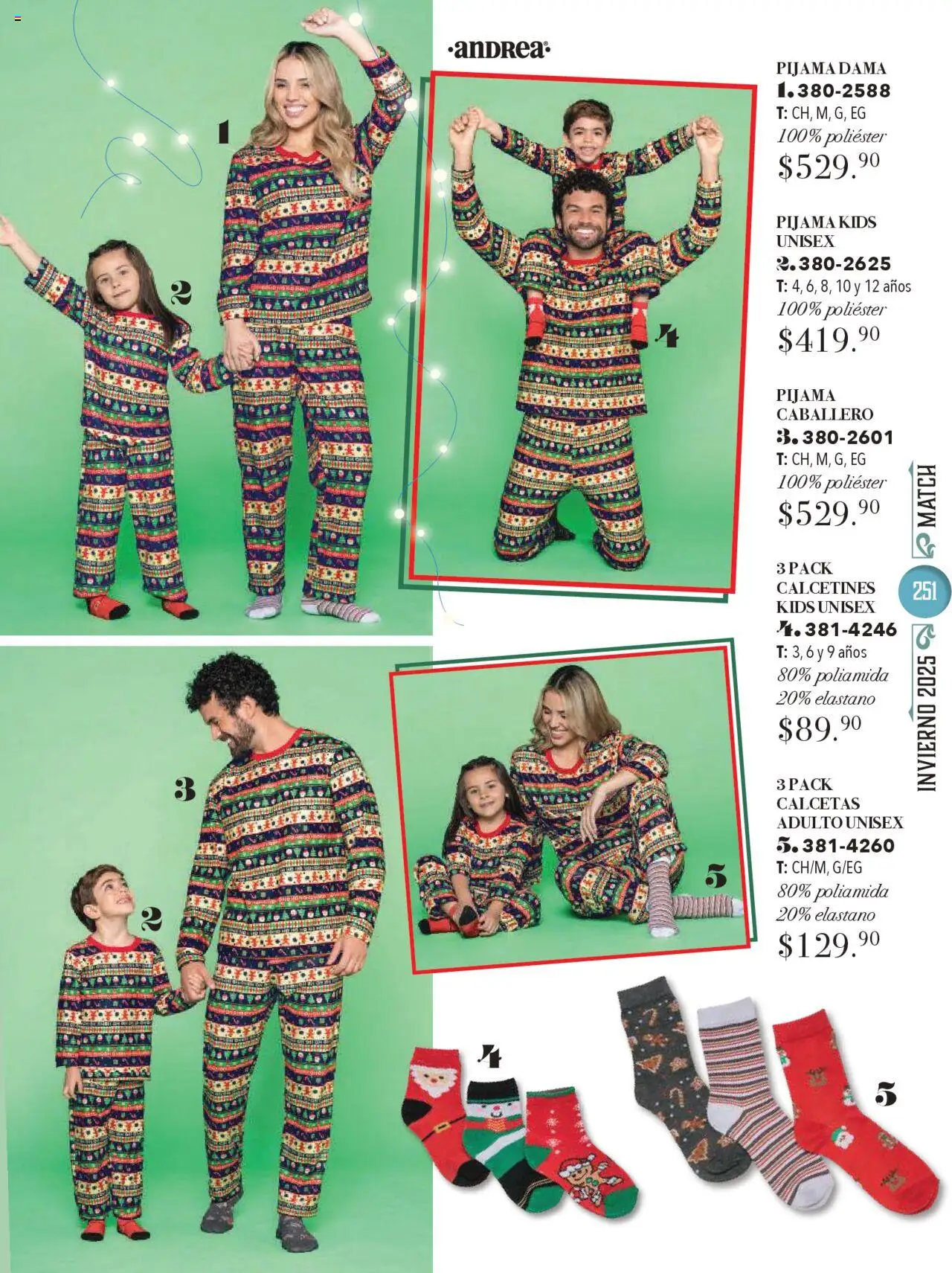 Nuevas ofertas de Andrea válidas en toda la República Mexicana desde el 13.10.2025. ¡Encuentra las mejores ofertas en Andrea - Catálogo Invierno! | Página: 251 | Productos: Calcetas, Pijama
